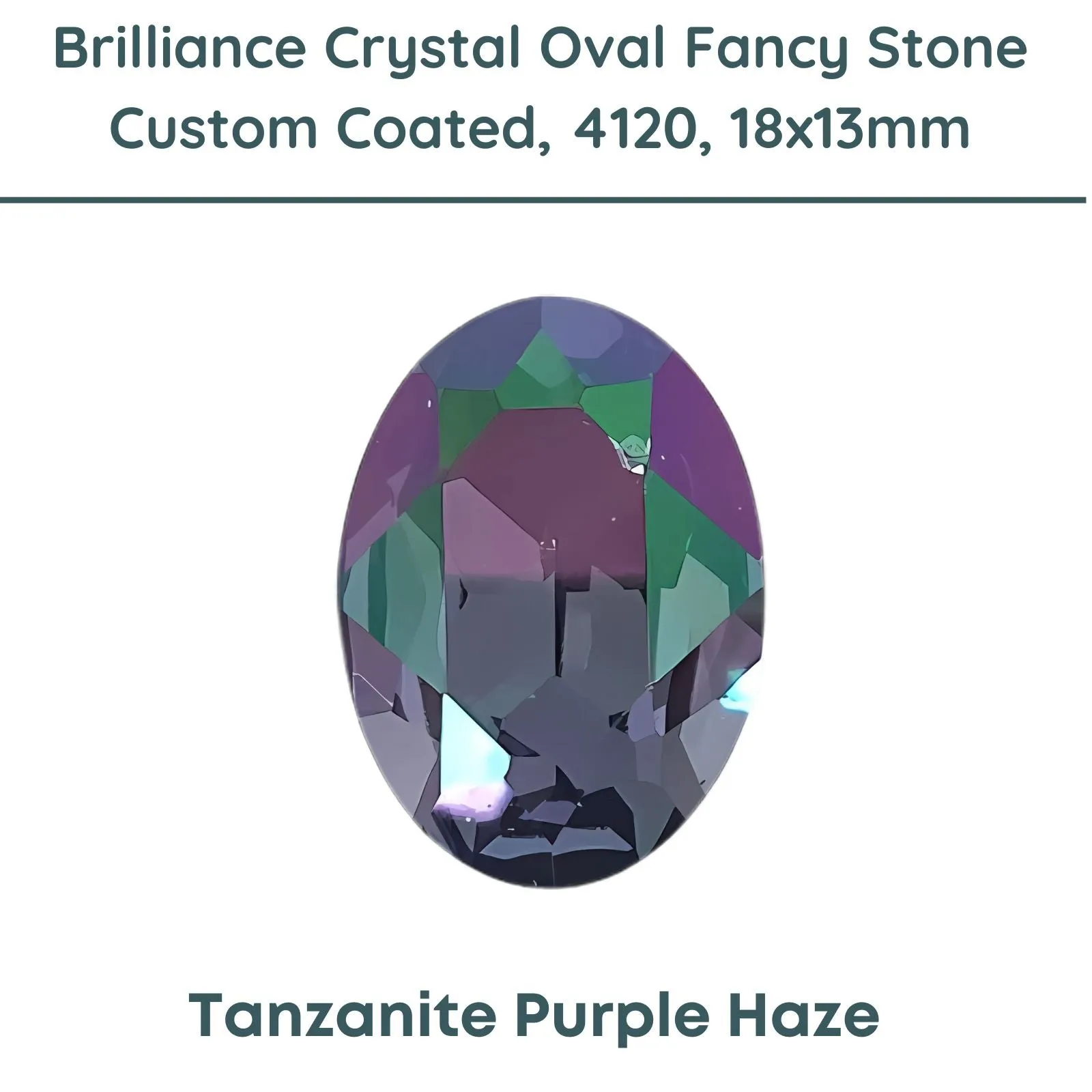 Brilliance Crystal, 4120, (18x13mm) Fancy Stones, Custom Coated, Tanzanite Purple Haze