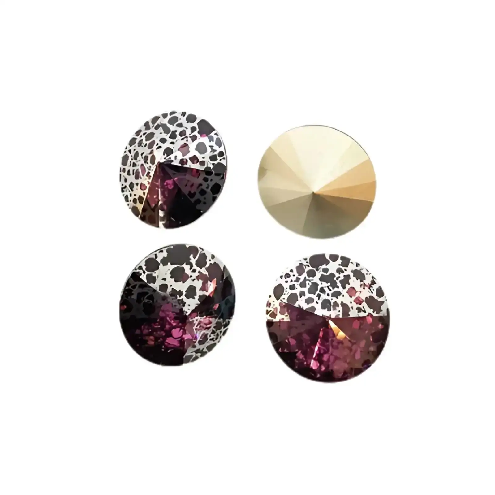 Brilliance Crystal Rivolis, 1122, 12mm, Amethyst Gold Patina
