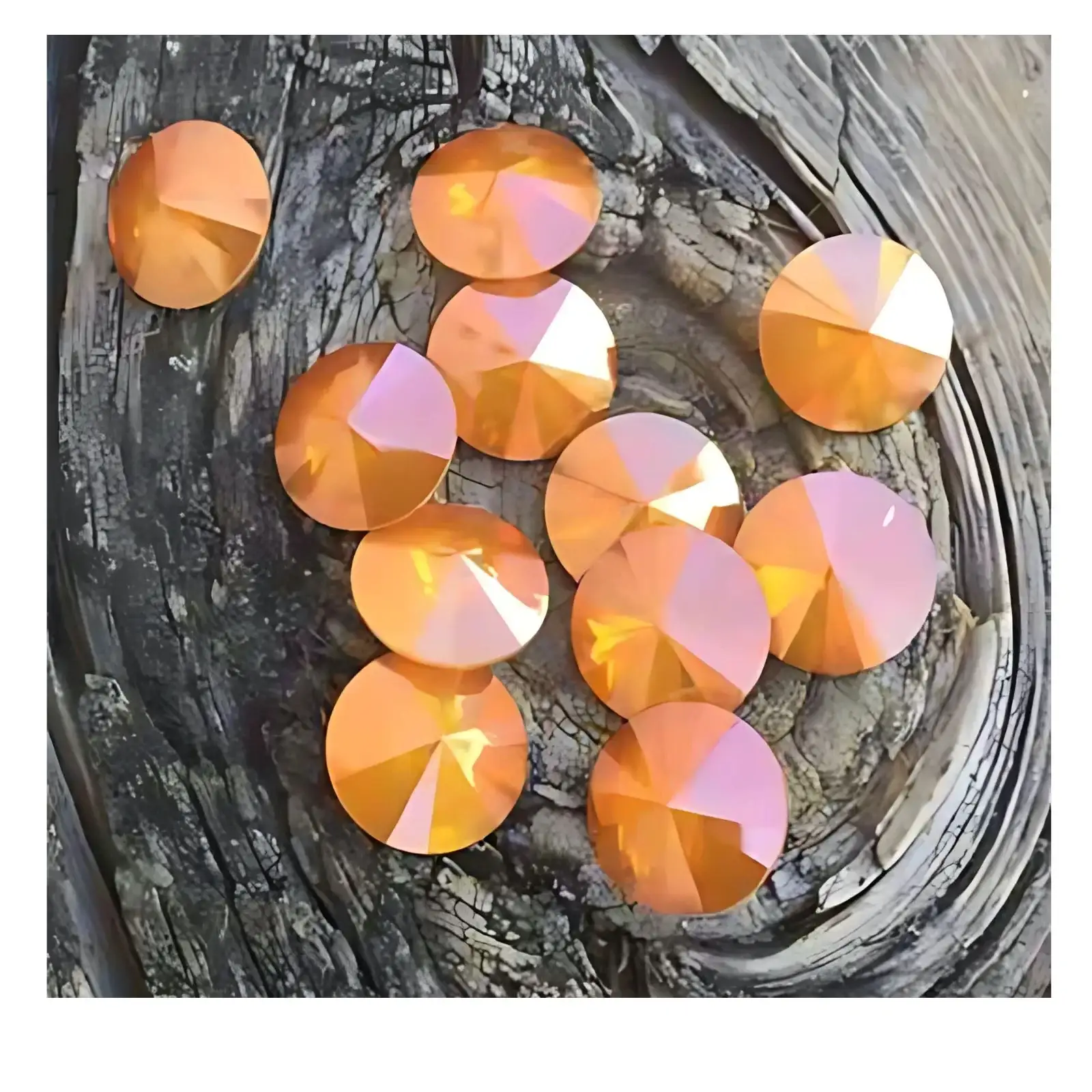 Brilliance Crystal Rivolis, 1122, 12mm, Summer Blush on White Opal
