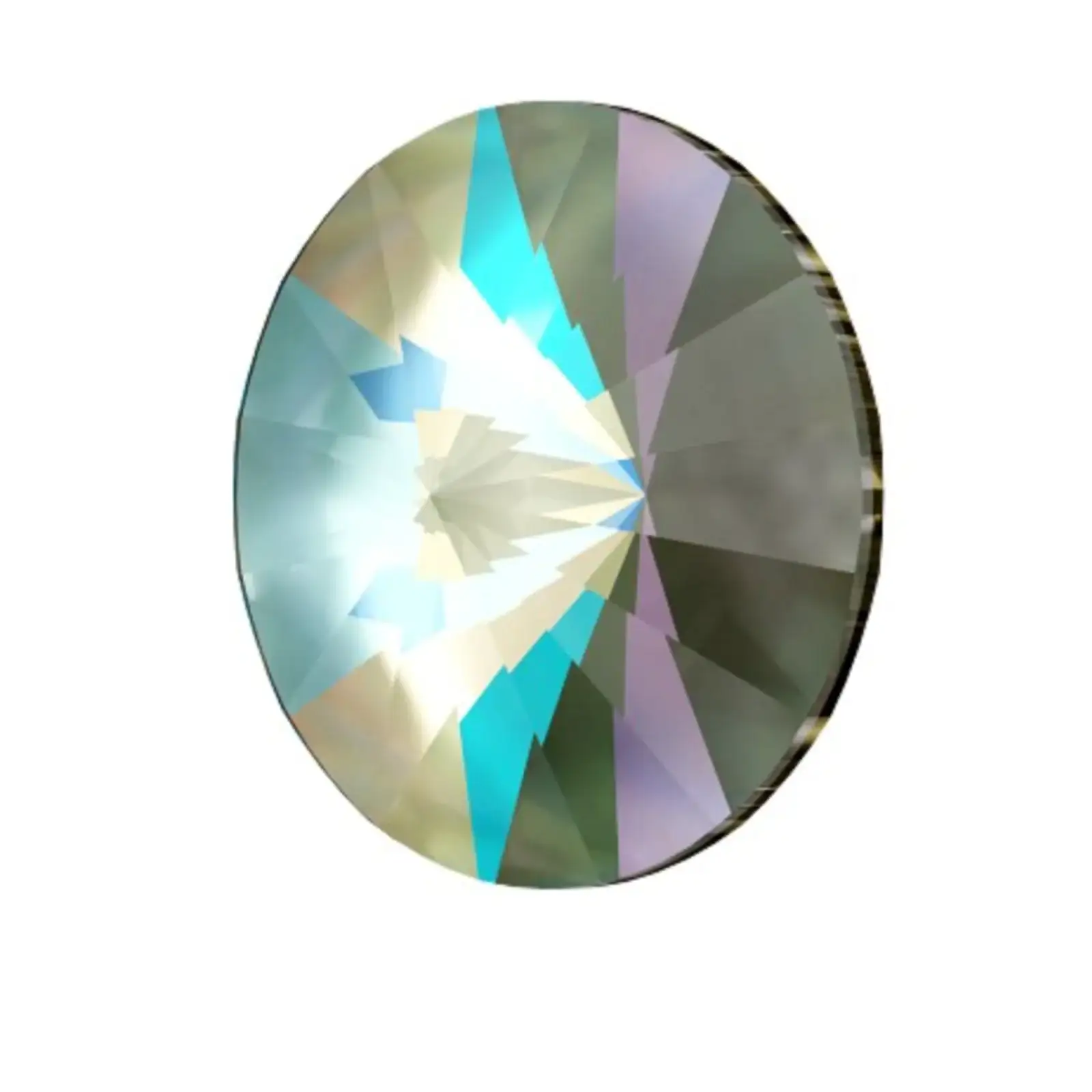 Brilliance Crystal Rivolis, 1122, 14mm, Army Green Delite, 2 or 6 pieces - Image 2