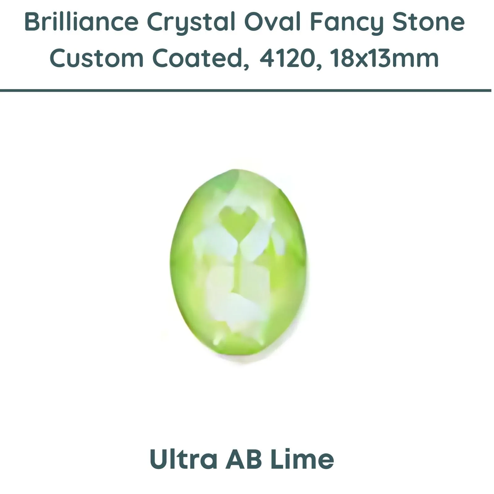 Brilliance Crystal, 4120 (18x13mm) Fancy Stones, Custom Coated, Ultra AB Lime