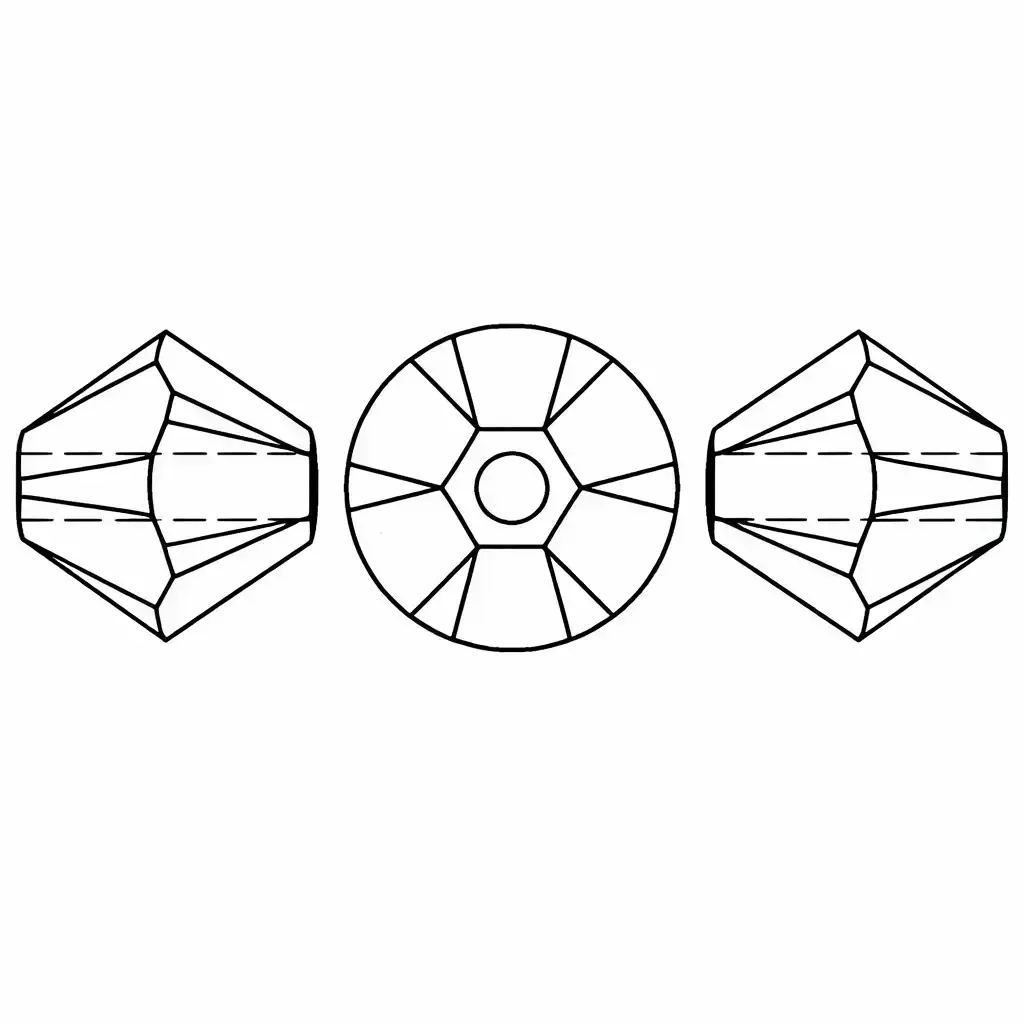 Brilliance Austrian Crystal Bicones 5328, 3mm, Jet - Image 2