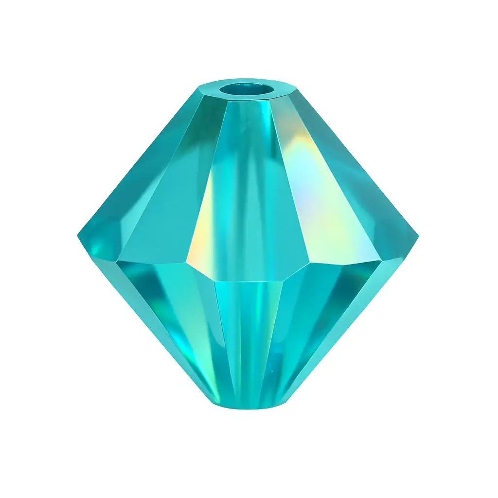 Brilliance Austrian Crystal Bicones 5328, 6mm, Aqua Shimmer 2x