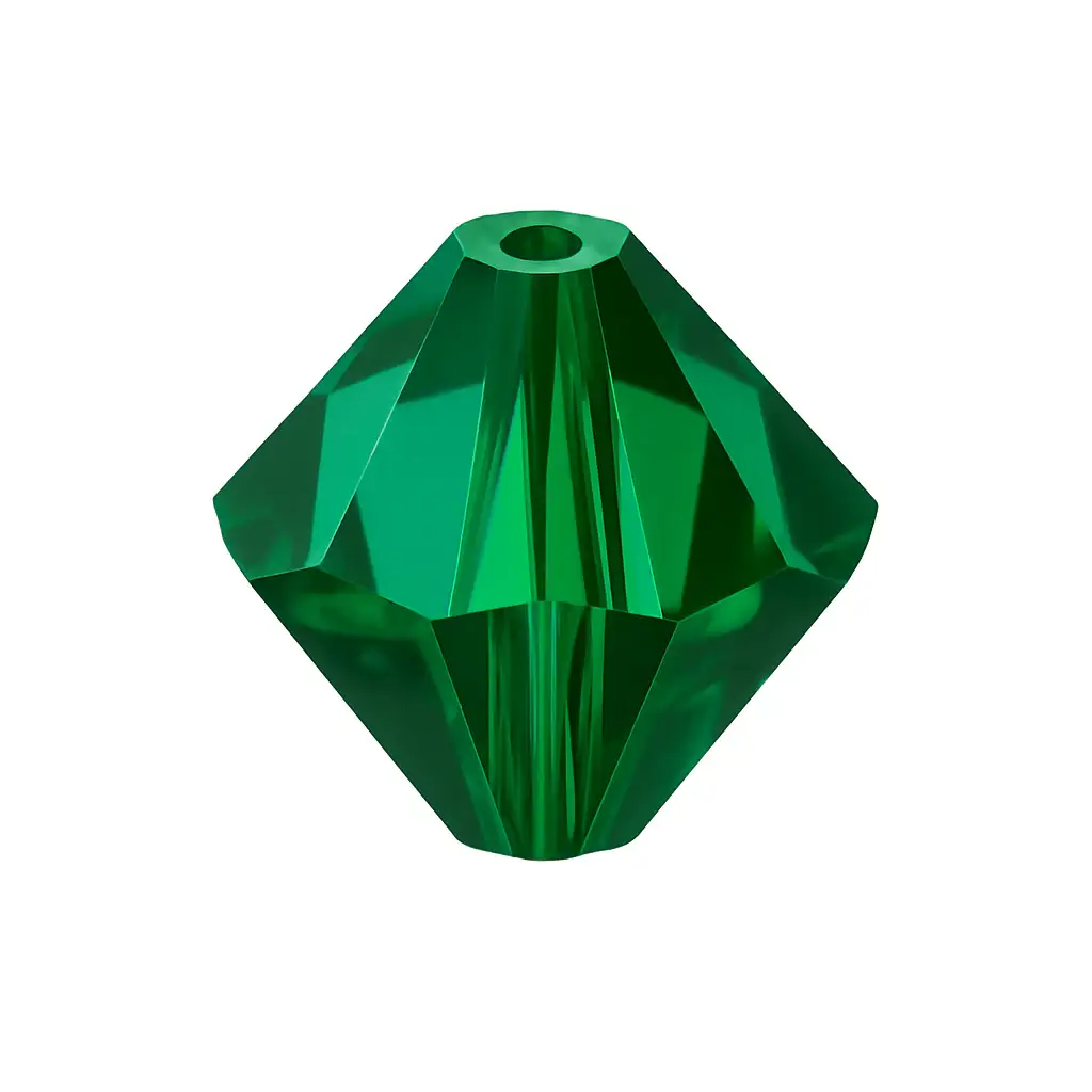 Brilliance Austrian Crystal Bicones 5328, 6mm, Emerald