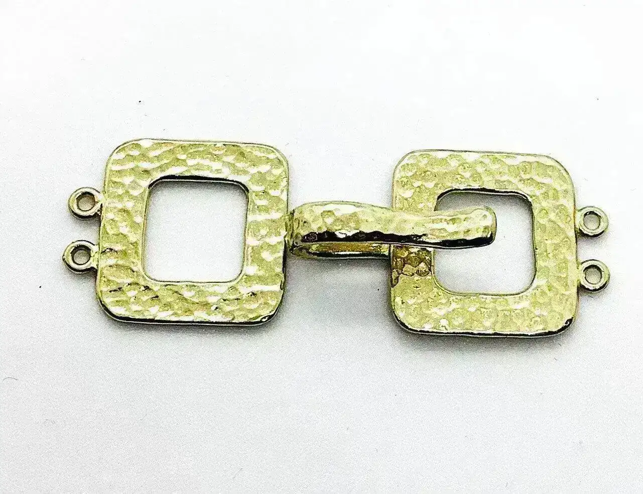 Bronze Line Hammered 2-Strand Hook & Eye Clasp, 2 Finishes - Image 3