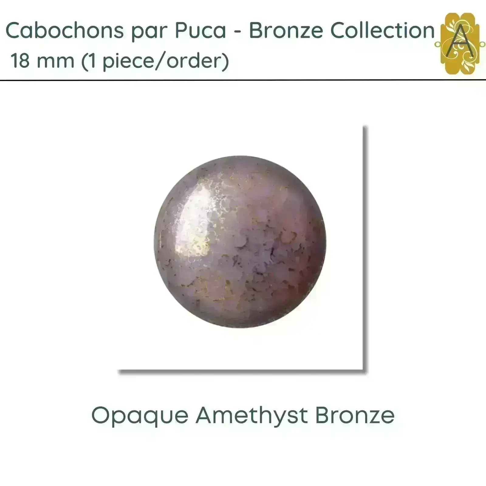 Cabochon par Puca, 18mm, Bronze Collection, 6 Colors - Image 3