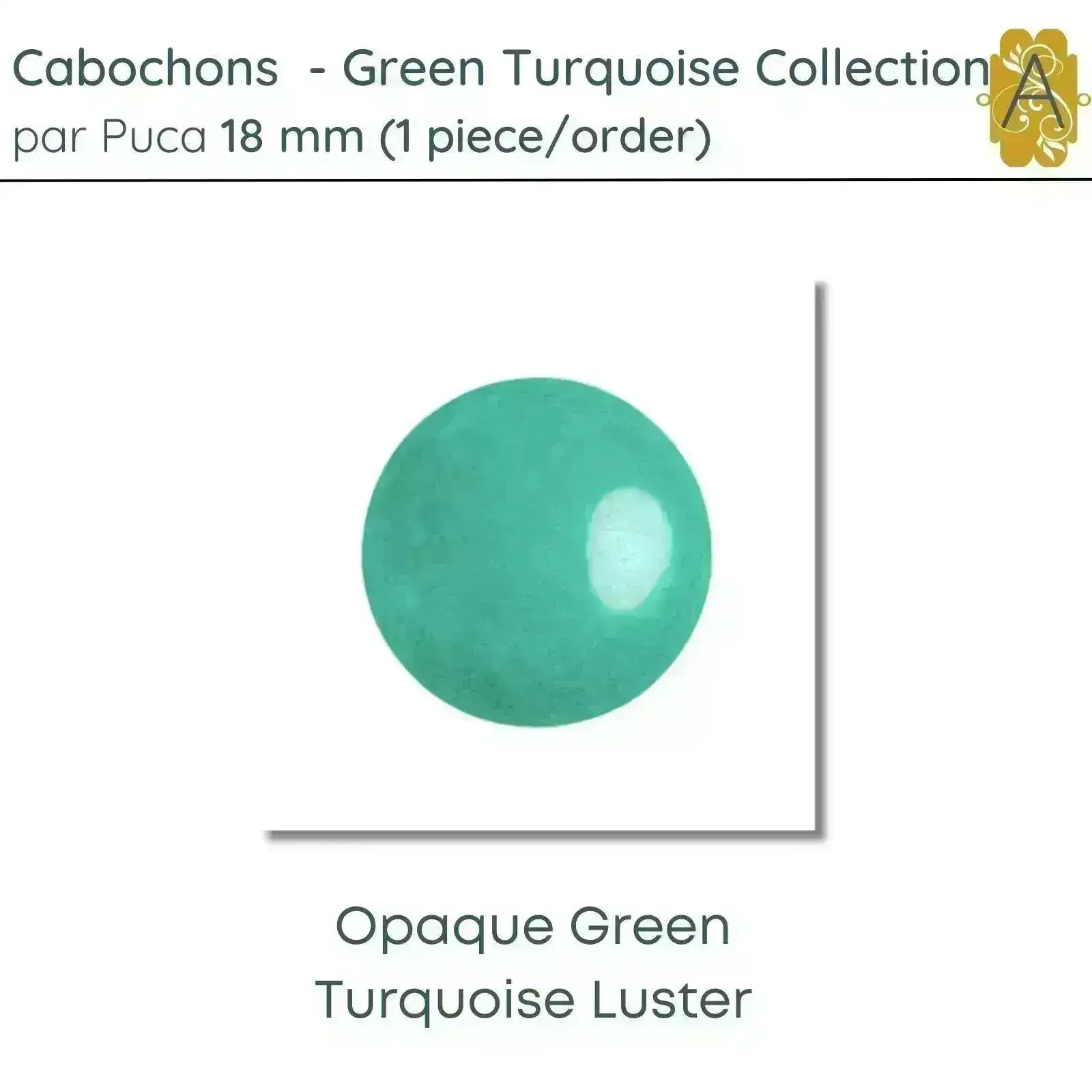 Cabochon par Puca, 18mm, Green Turquoise, 3 Finishes - Image 2