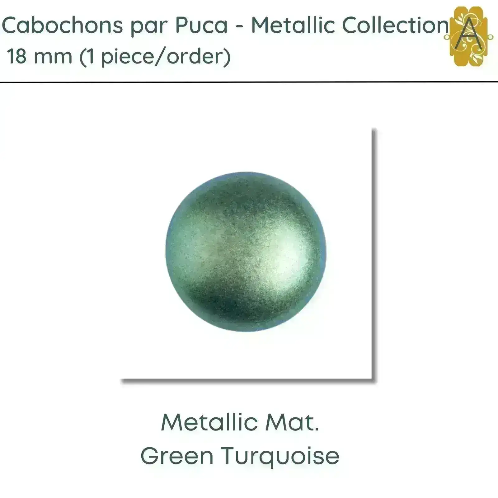 Cabochons par Puca, 18mm, Metallic Matte Collection, 3 Colors - Image 2