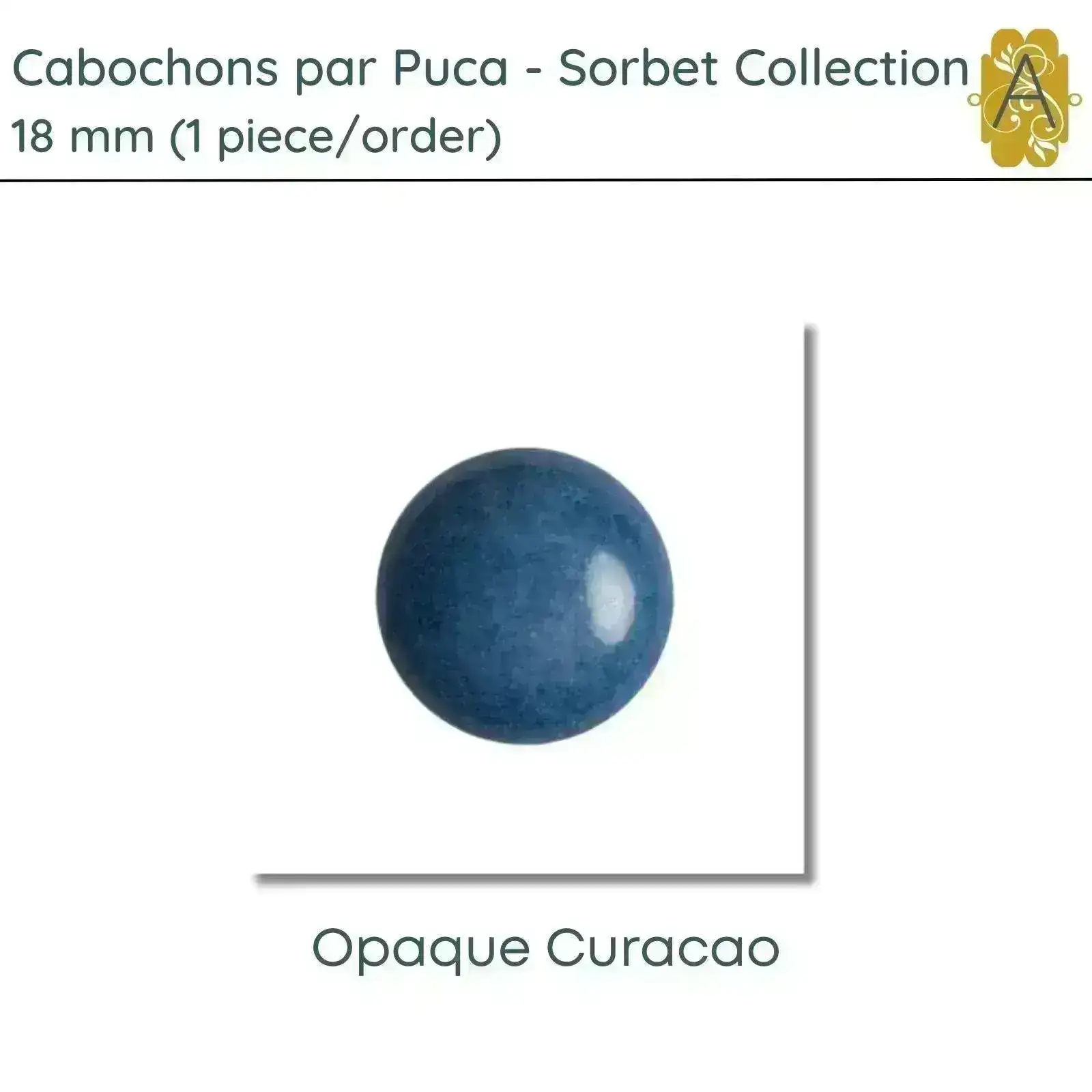 Cabochon par Puca, 18mm, Sorbet Collection, 5 Colors - Image 2