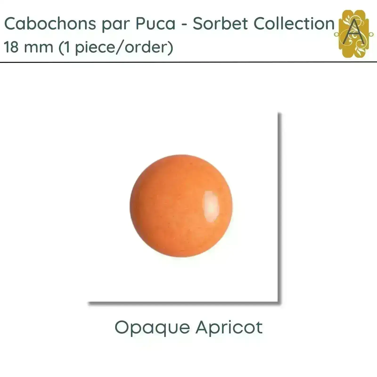 Cabochon par Puca, 18mm, Sorbet Collection, 5 Colors - Image 3