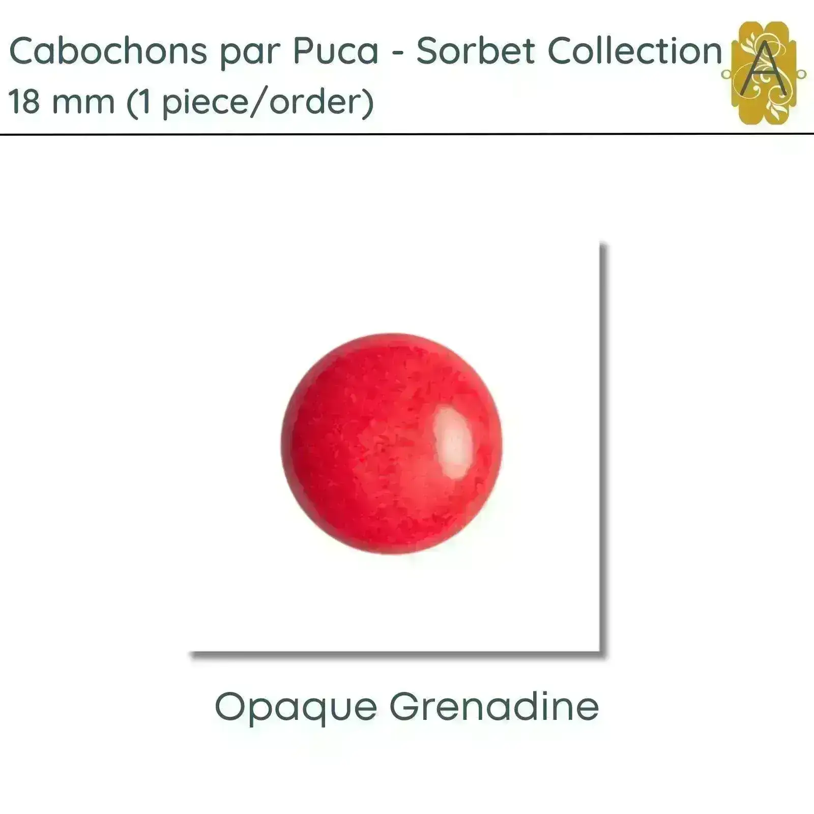 Cabochon par Puca, 18mm, Sorbet Collection, 5 Colors - Image 4