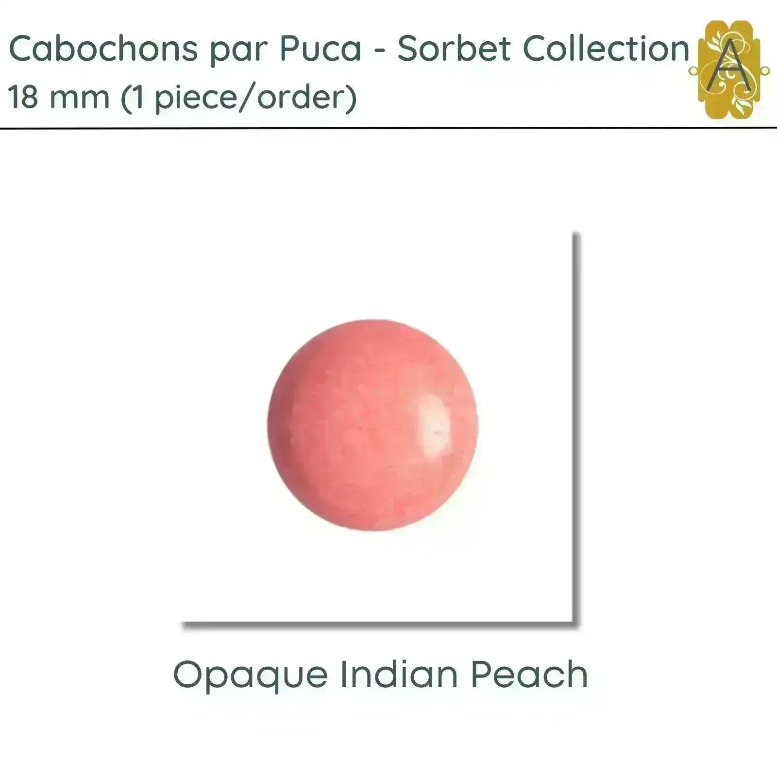 Cabochon par Puca, 18mm, Sorbet Collection, 5 Colors - Image 5