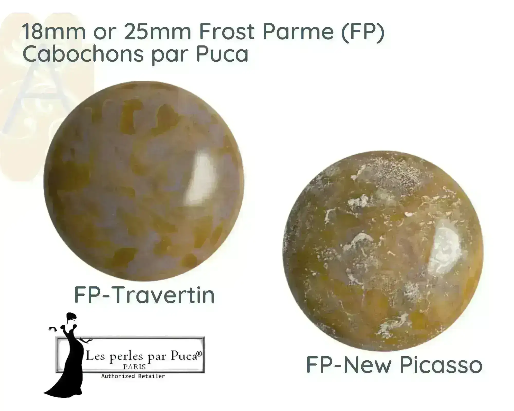 Cabochons par Puca, 18mm or25mm, Frost Parme Collection - Image 4