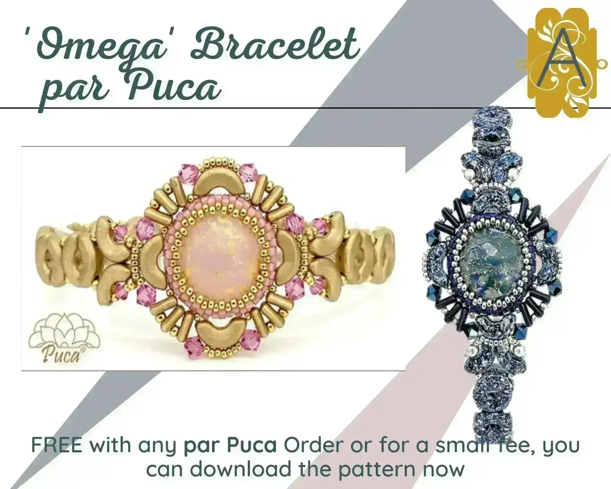 Cabochons par Puca, 18mm or25mm, Frost Parme Collection - Image 5