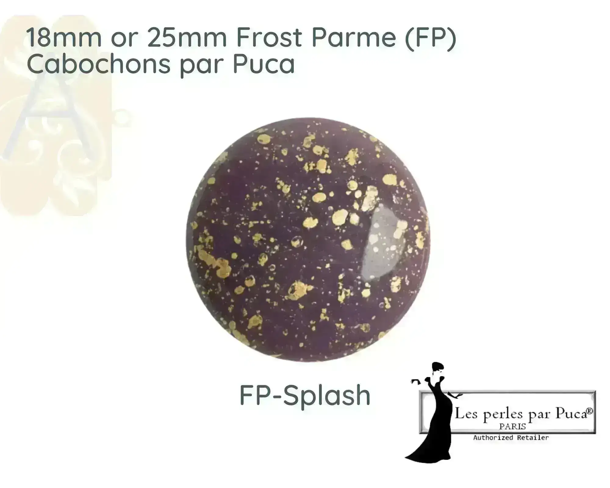 Cabochons par Puca, 18mm or25mm, Frost Parme Collection - Image 6