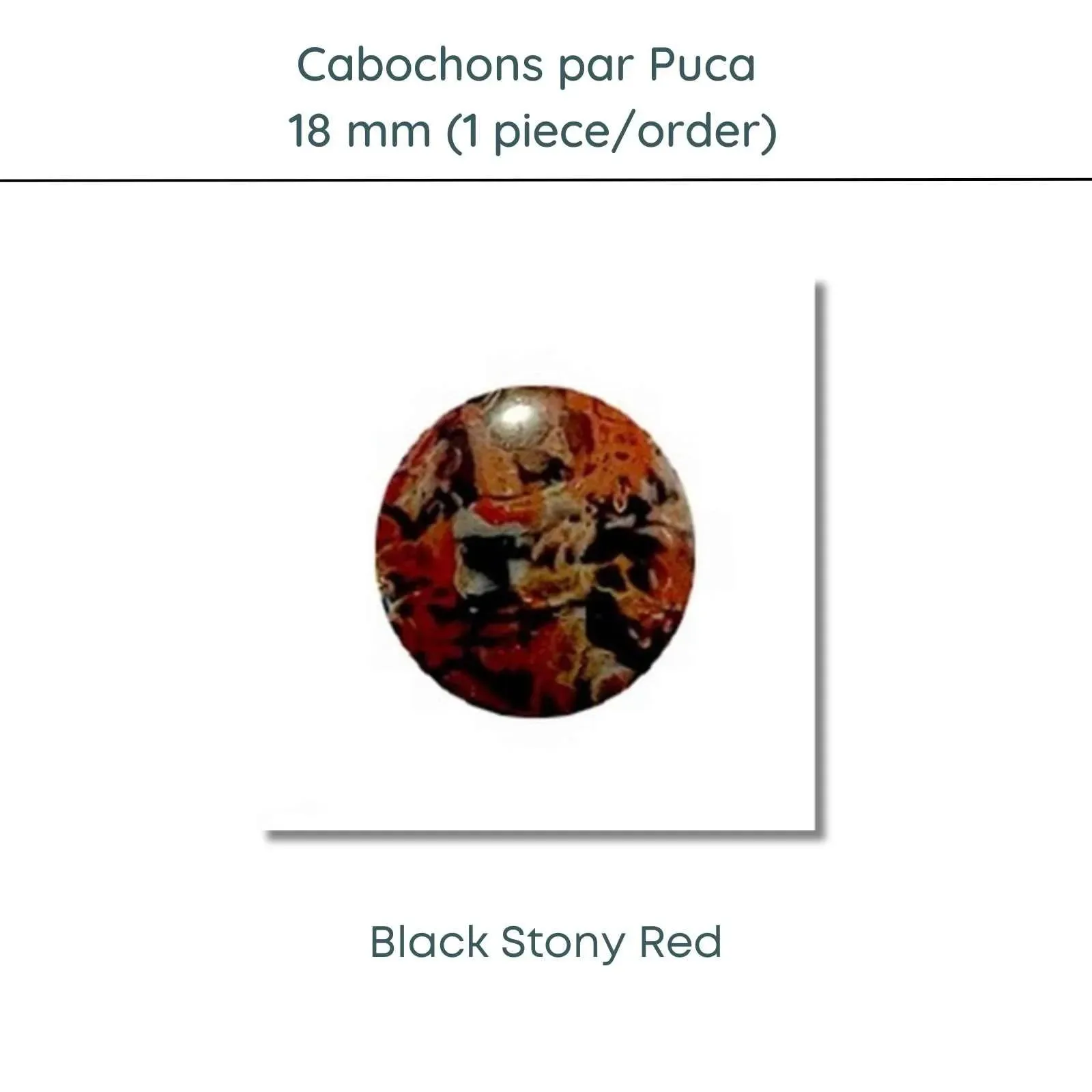 Cabochons par Puca, 18mm, Black Stony - Image 2