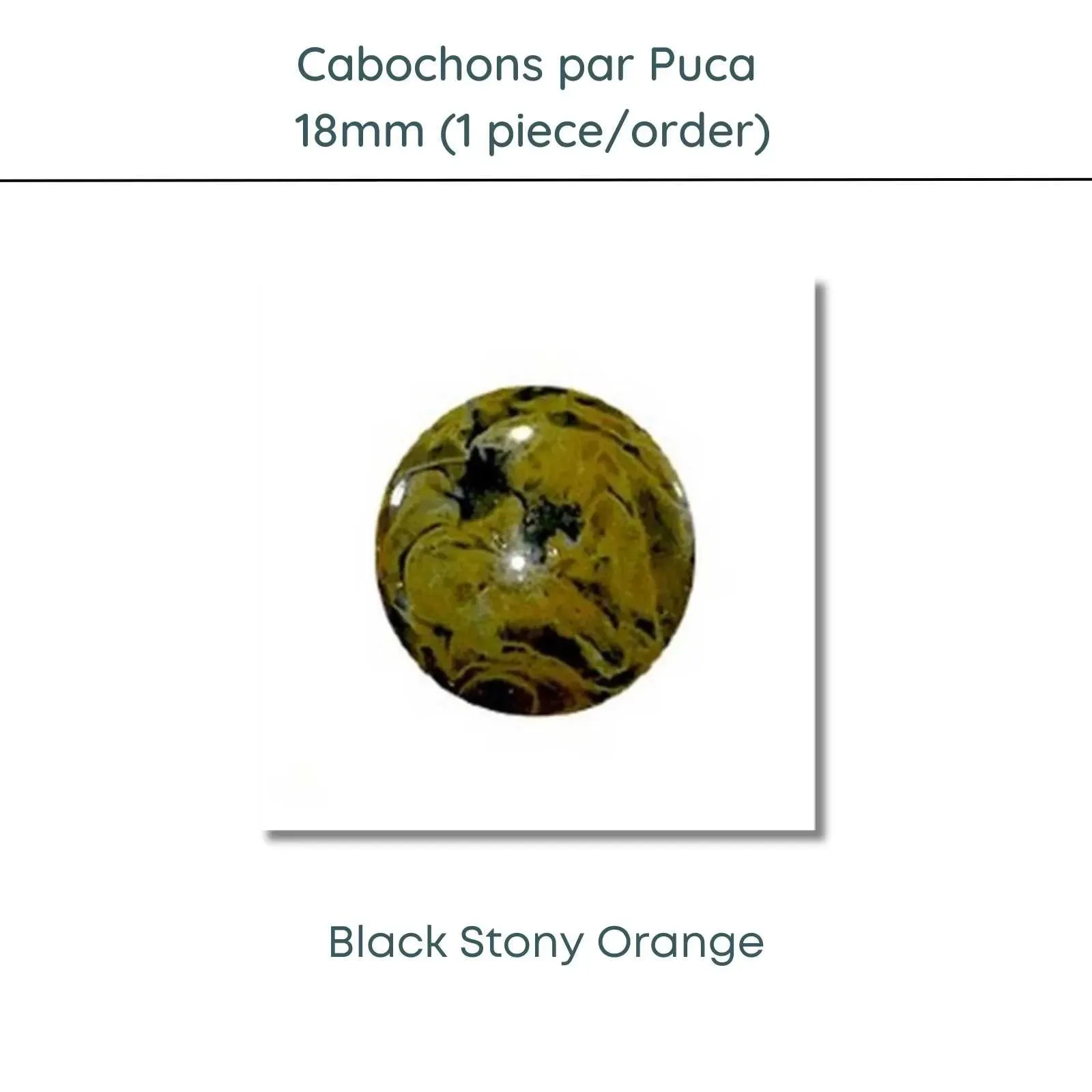 Cabochons par Puca, 18mm, Black Stony - Image 3