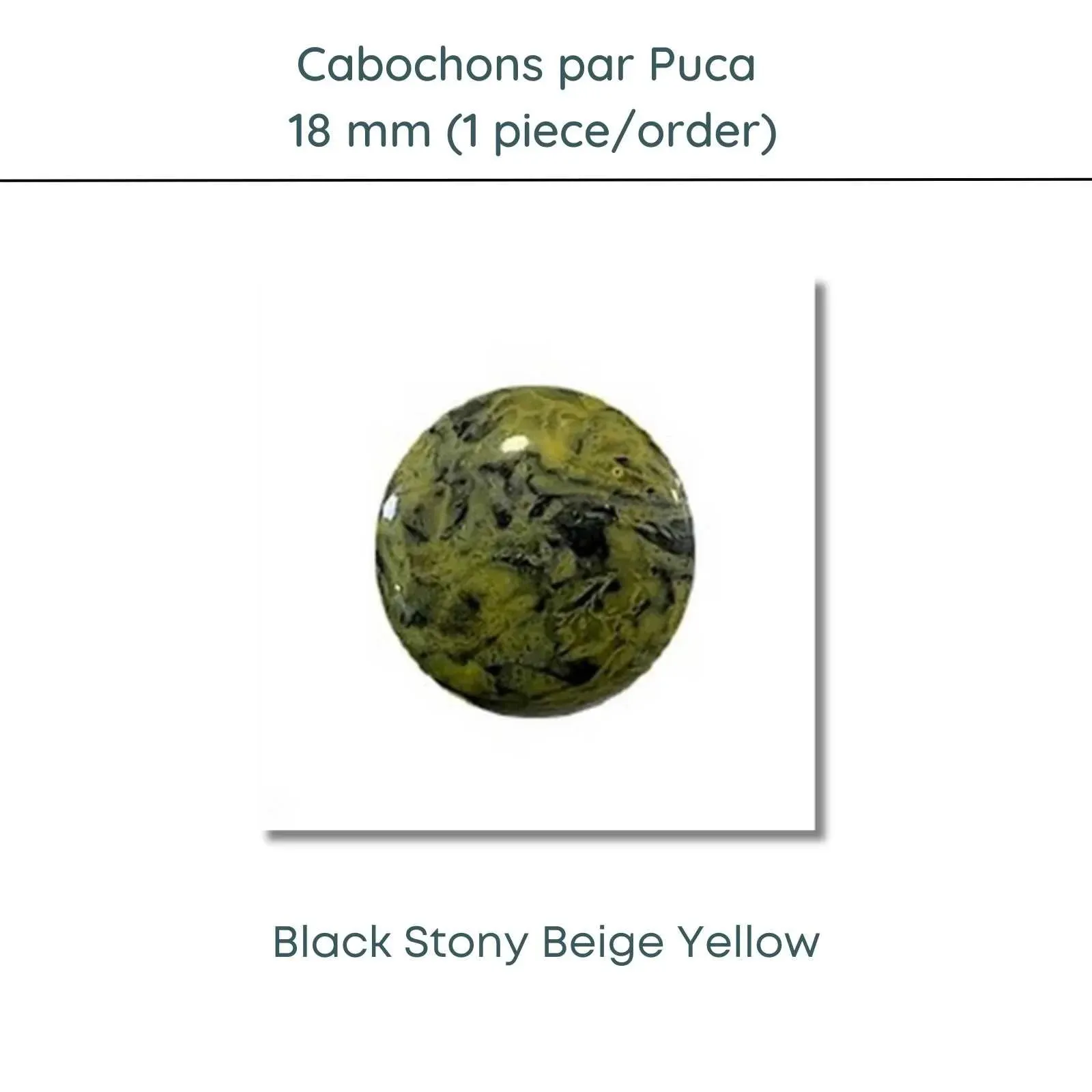 Cabochons par Puca, 18mm, Black Stony - Image 4