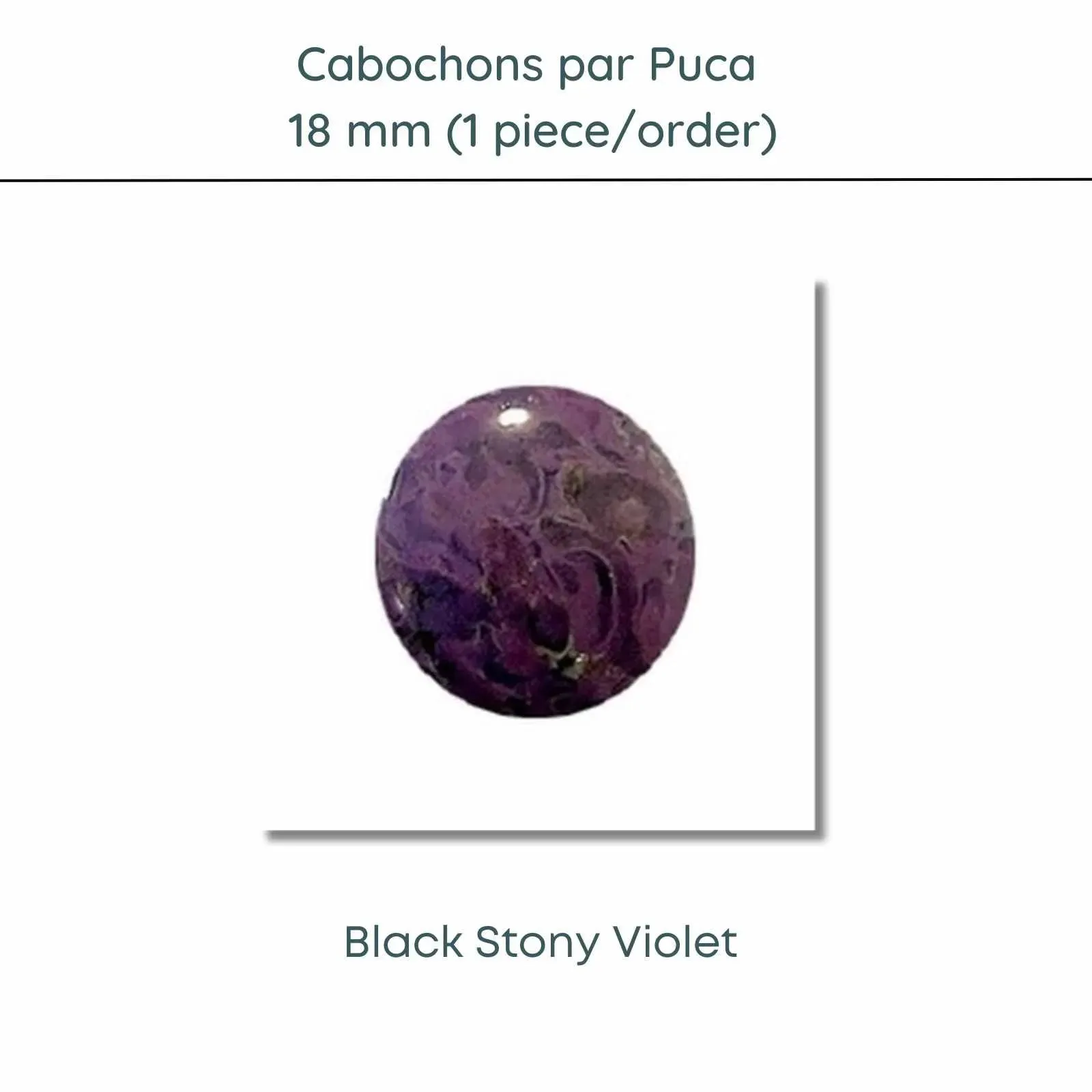 Cabochons par Puca, 18mm, Black Stony - Image 5