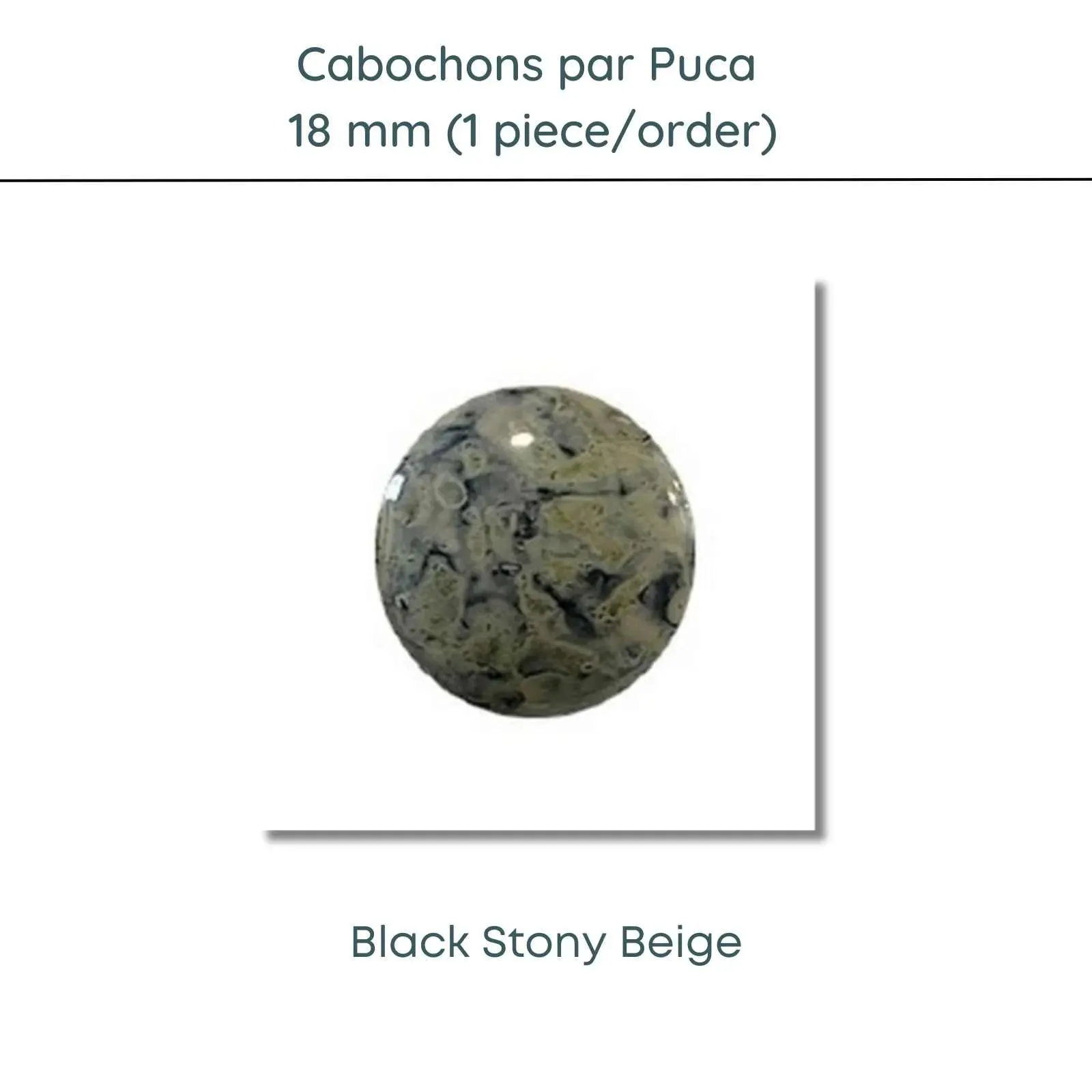 Cabochons par Puca, 18mm, Black Stony - Image 7