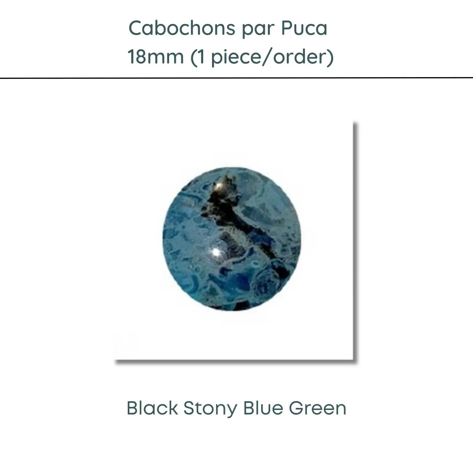 Cabochons par Puca, 18mm, Black Stony - Image 9