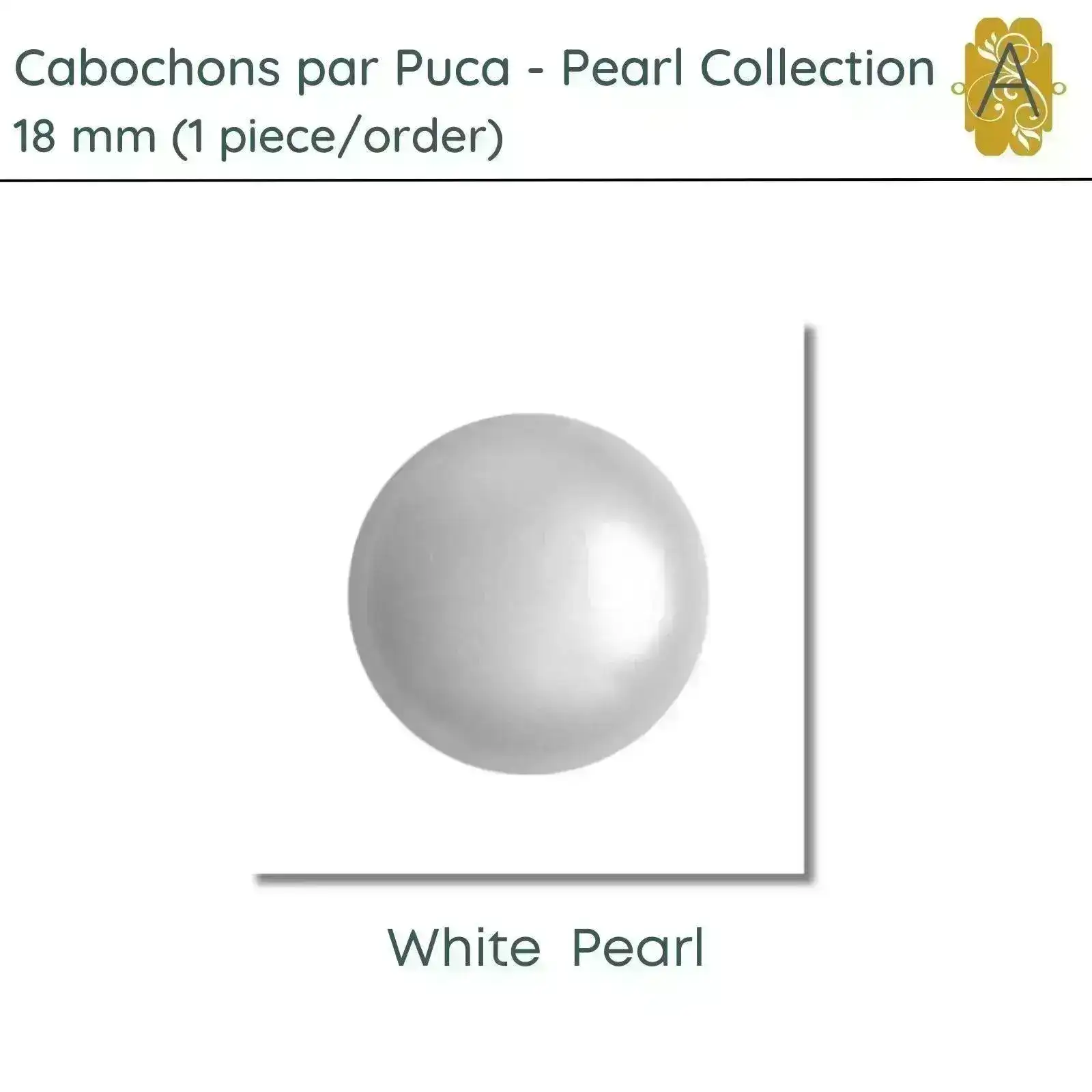 Cabochons par Puca, 18mm, Pearl Collection, 6 Colors - Image 2