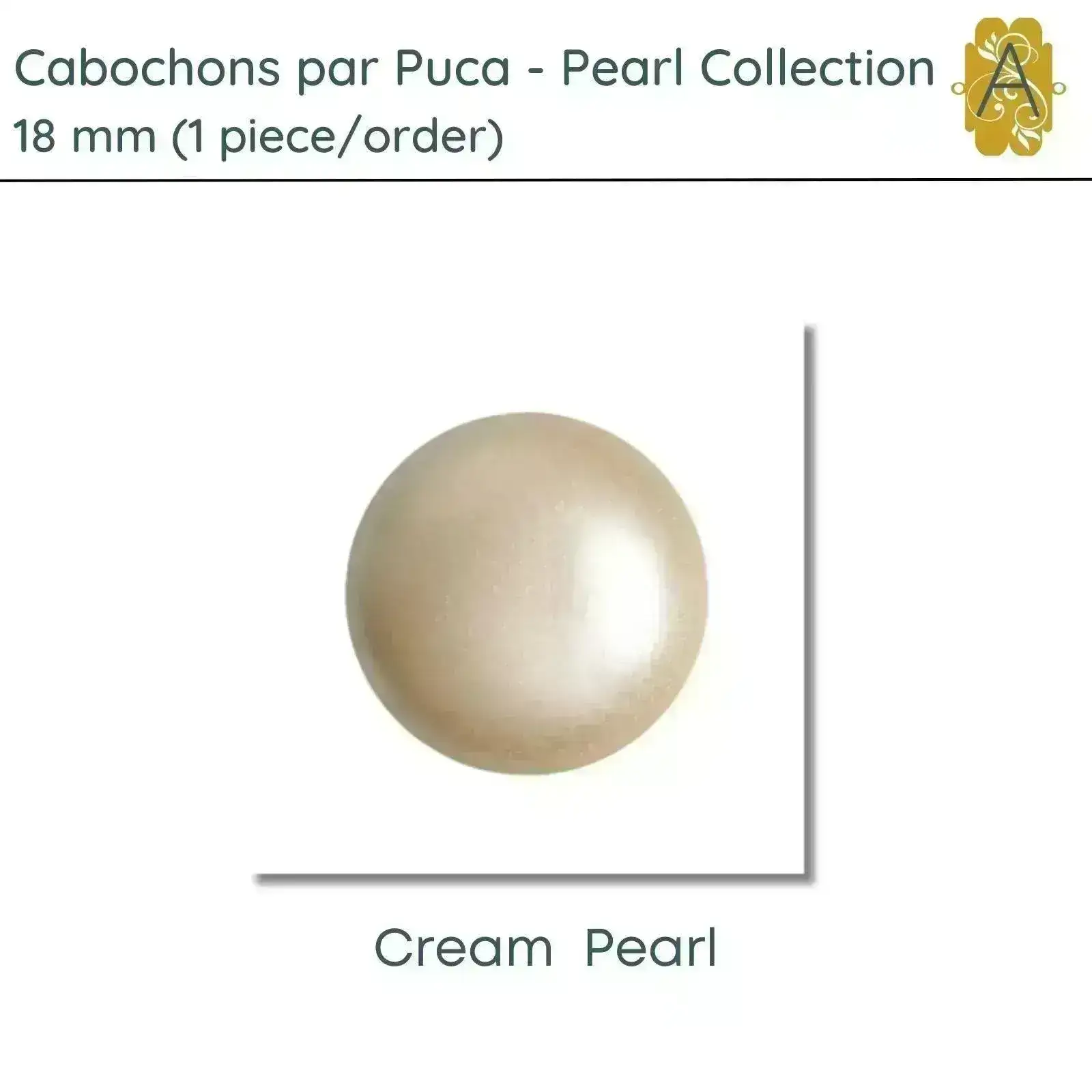 Cabochons par Puca, 18mm, Pearl Collection, 6 Colors - Image 3