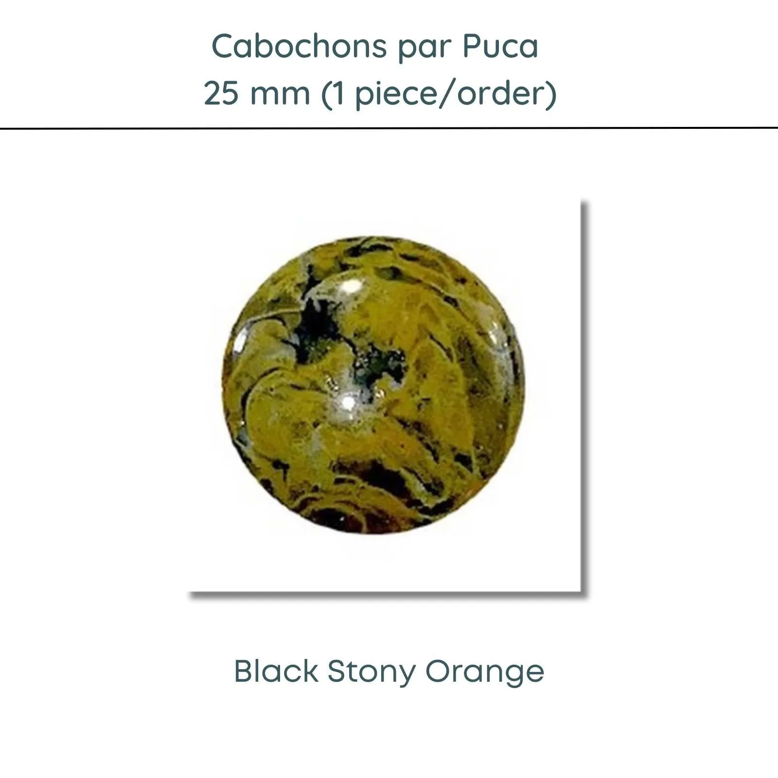 Cabochons par Puca, 25mm, Black Stony Collection, 10 Colors - Image 3