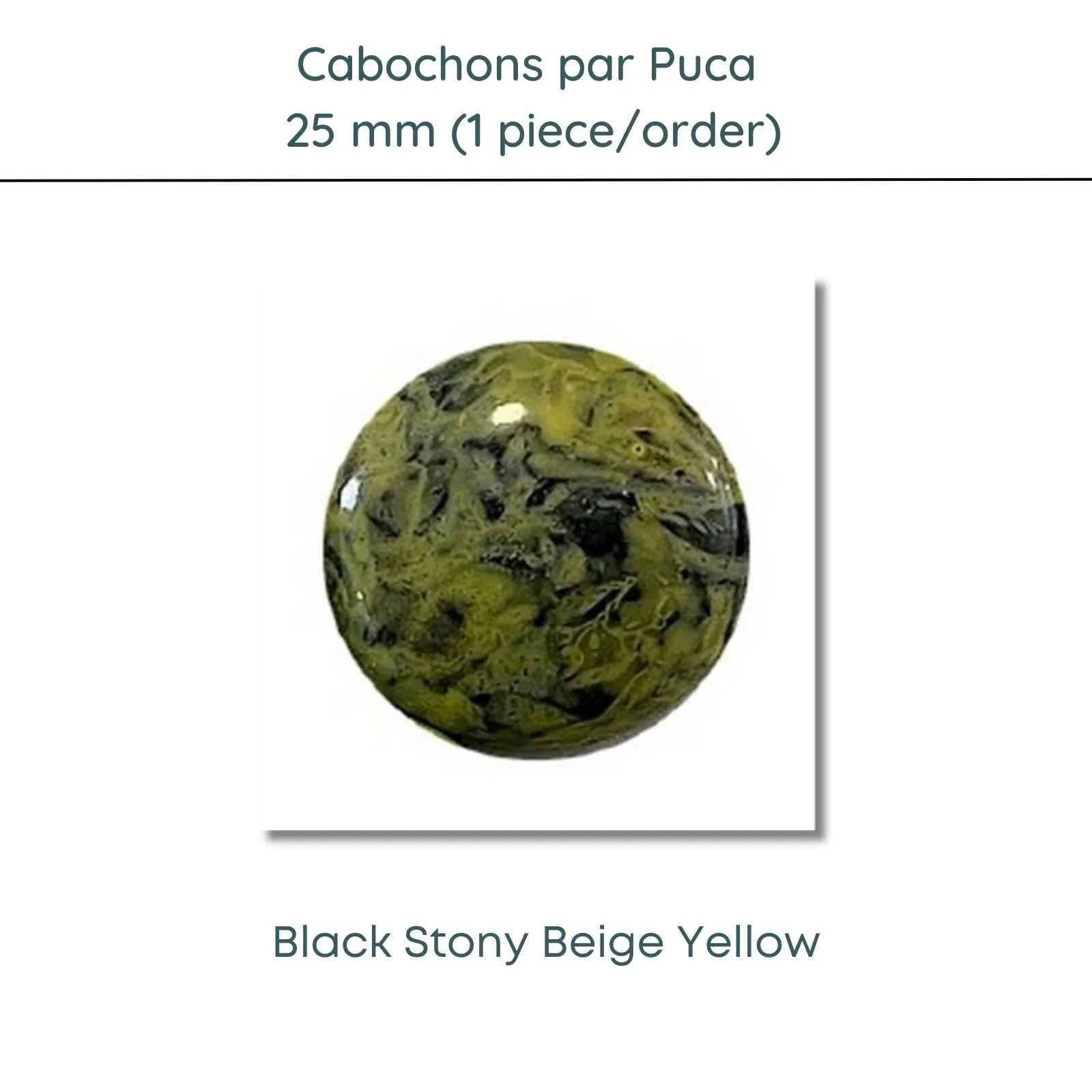 Cabochons par Puca, 25mm, Black Stony Collection, 10 Colors - Image 4