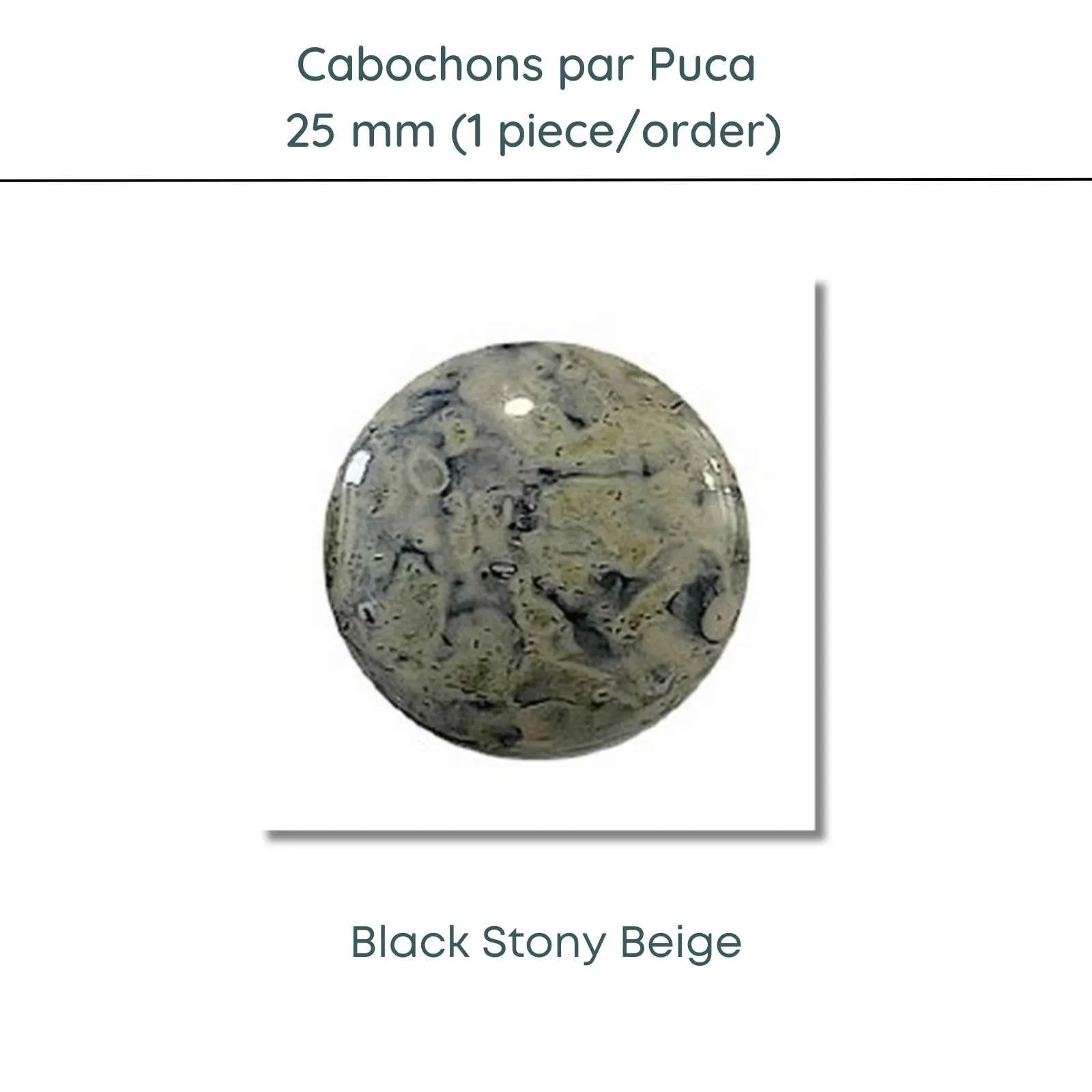 Cabochons par Puca, 25mm, Black Stony Collection, 10 Colors - Image 5
