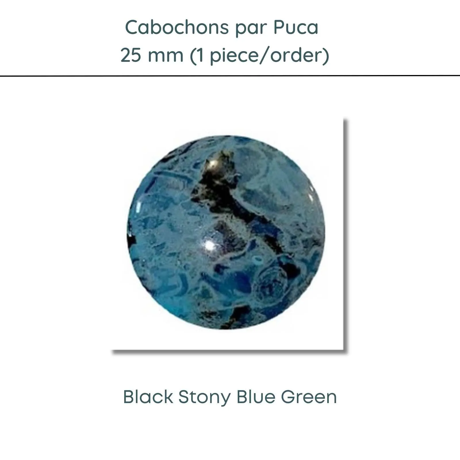 Cabochons par Puca, 25mm, Black Stony Collection, 10 Colors - Image 9