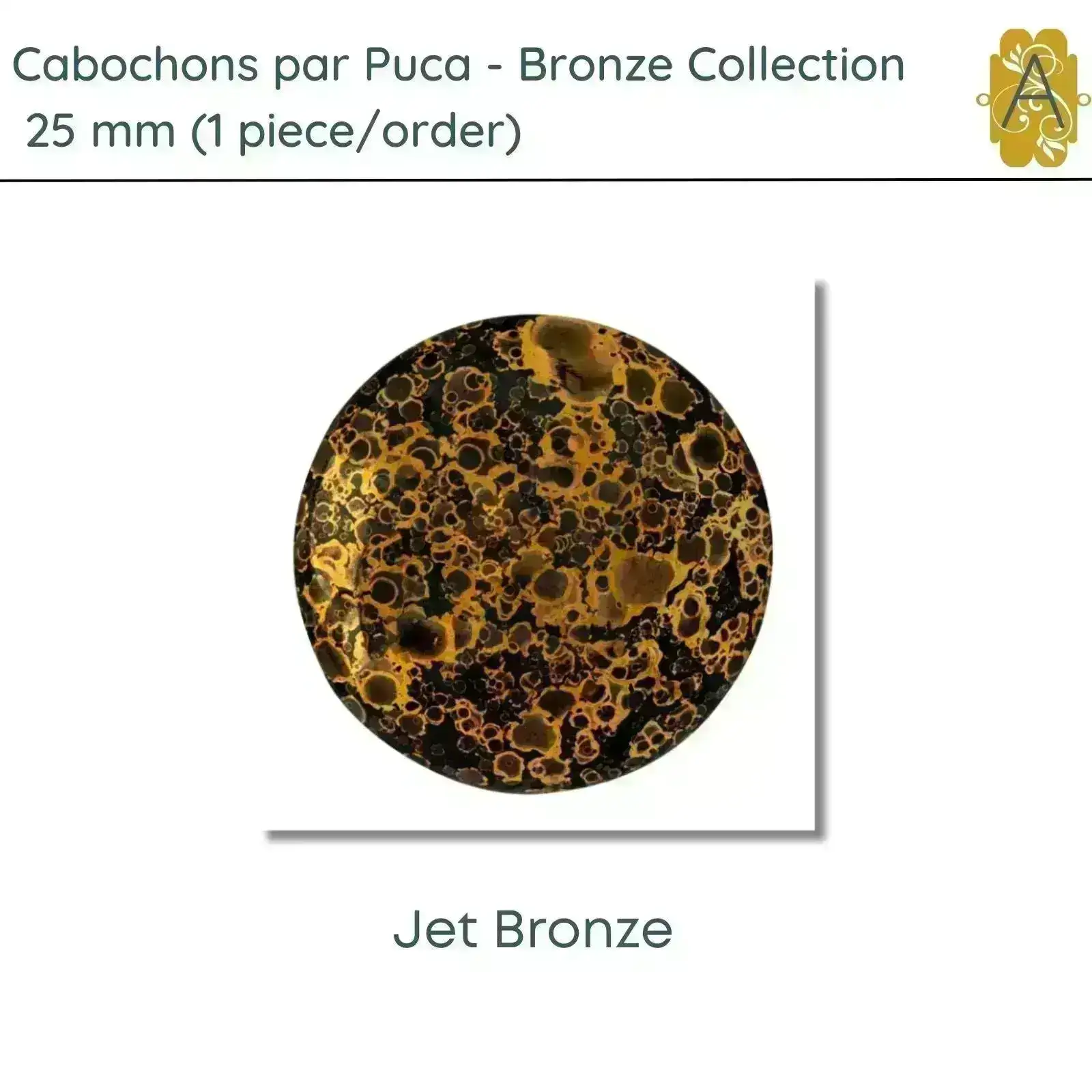 Cabochons par Puca, 25mm, Bronze Coating Collection, 11 Colors - Image 12