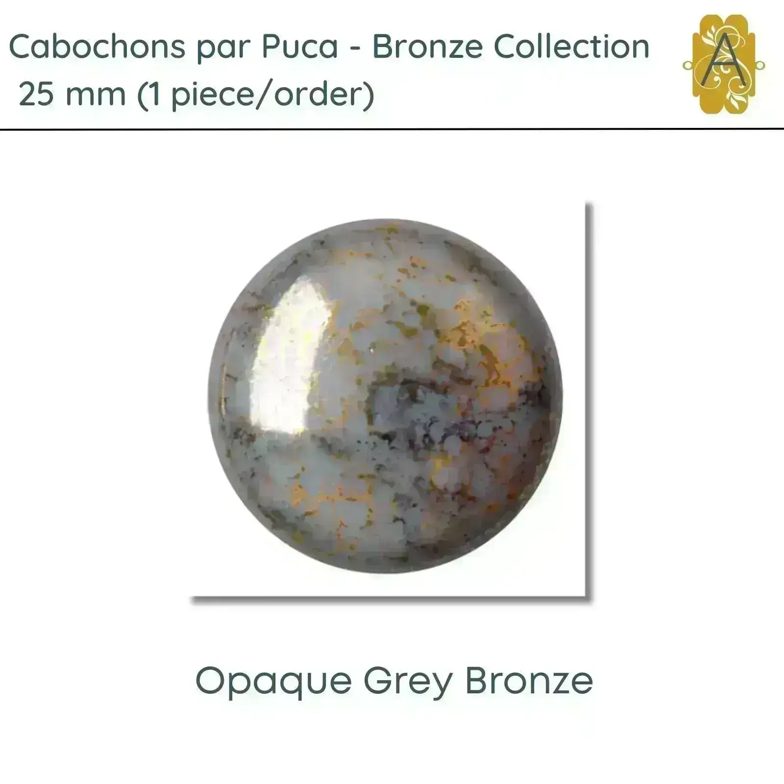 Cabochons par Puca, 25mm, Bronze Coating Collection, 11 Colors - Image 2