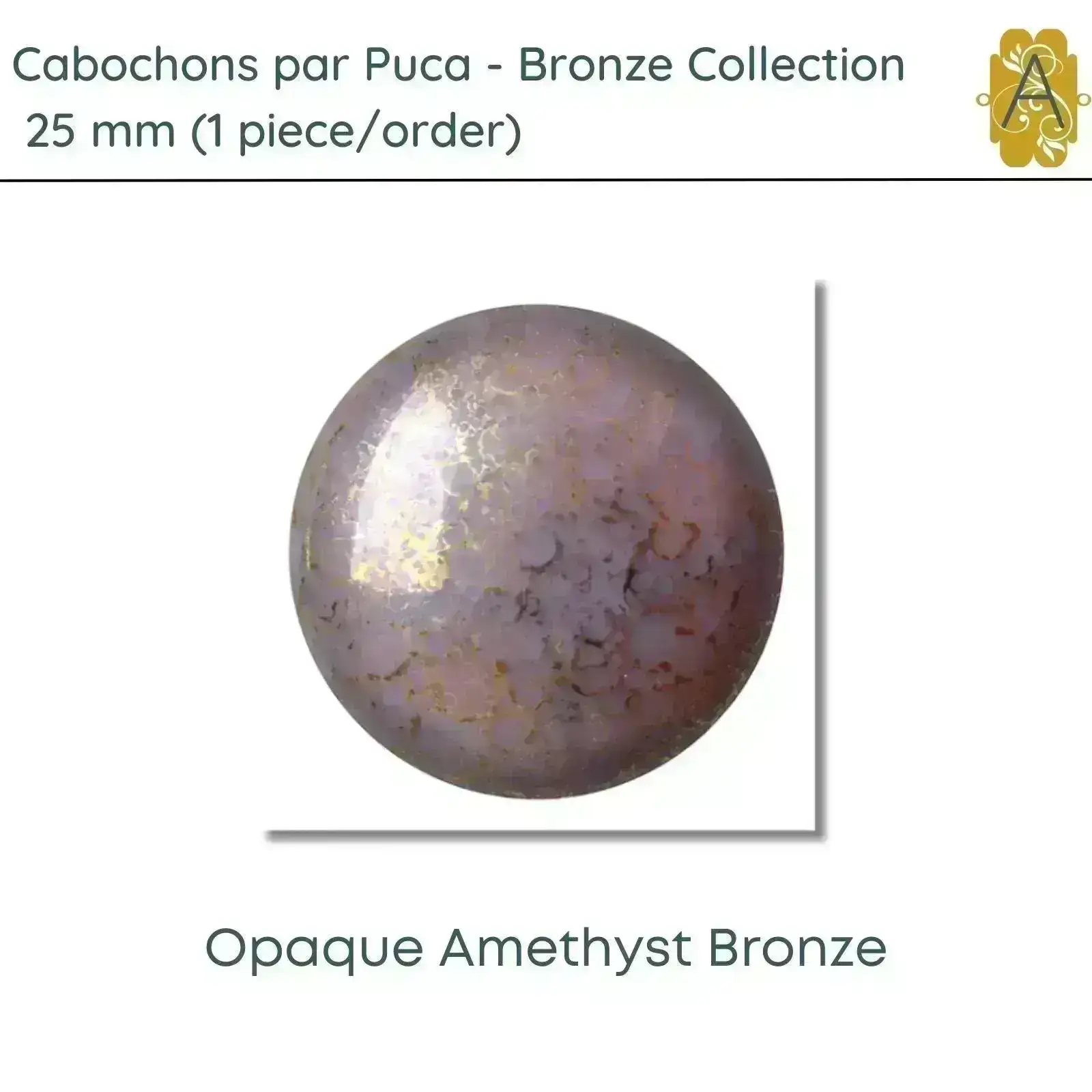 Cabochons par Puca, 25mm, Bronze Coating Collection, 11 Colors - Image 3