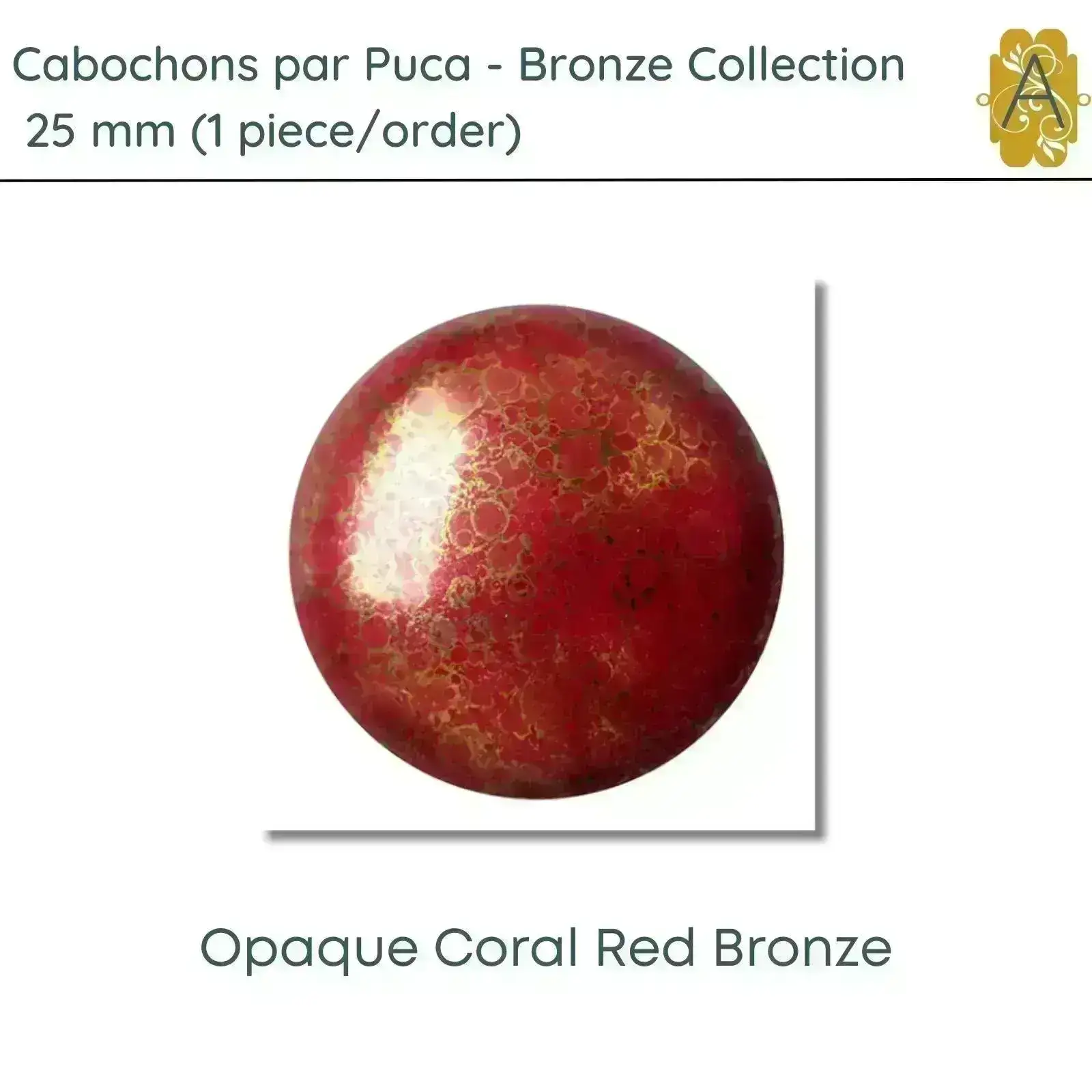 Cabochons par Puca, 25mm, Bronze Coating Collection, 11 Colors - Image 4