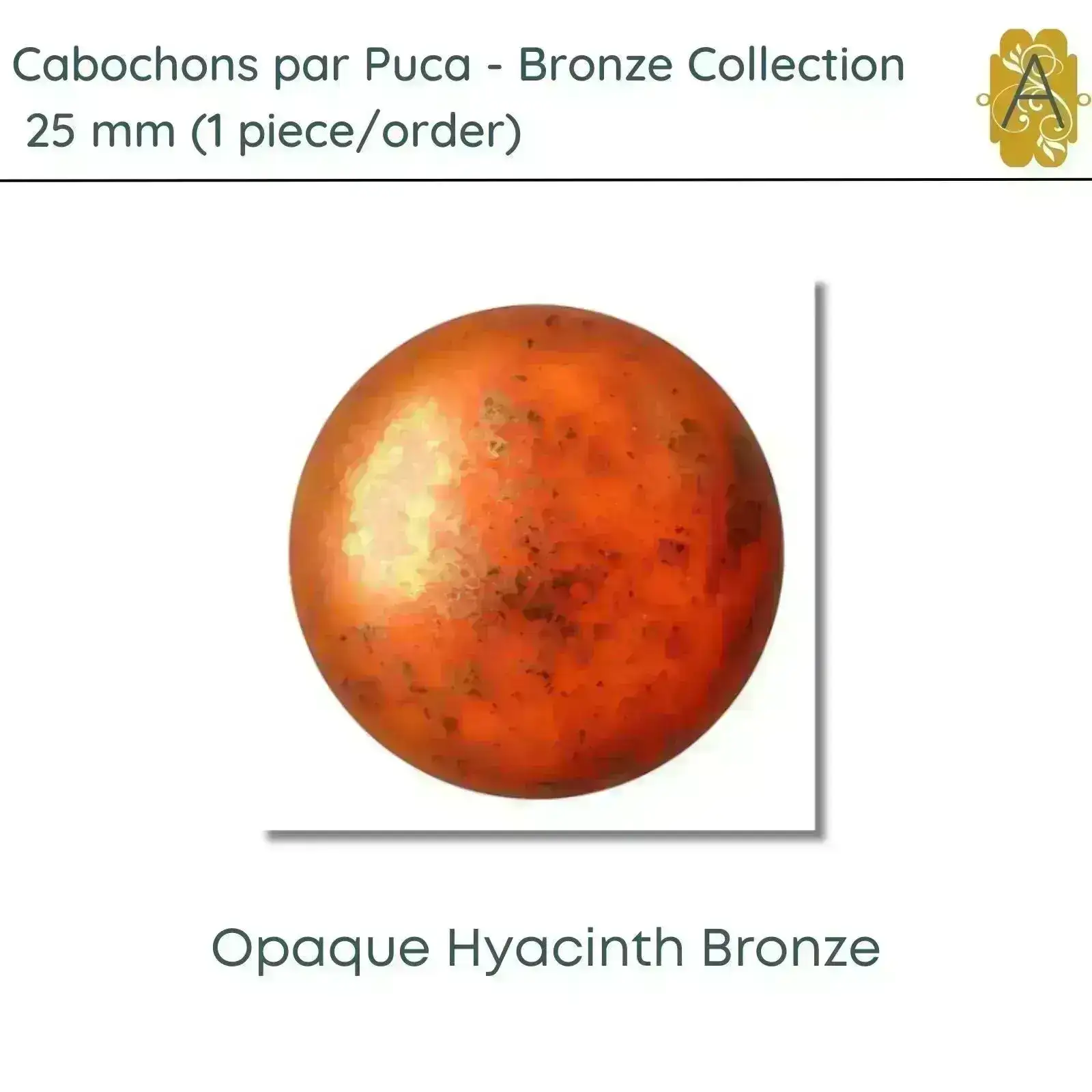 Cabochons par Puca, 25mm, Bronze Coating Collection, 11 Colors - Image 7