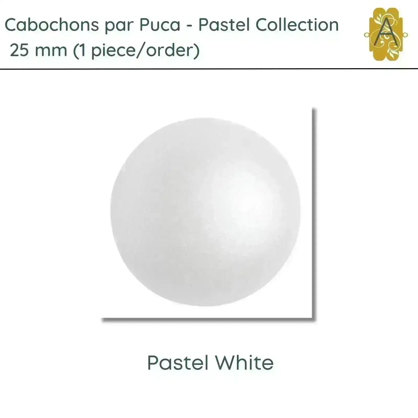 Cabochons par Puca, 25mm, Pastel Collection, 12 Colors - Image 2