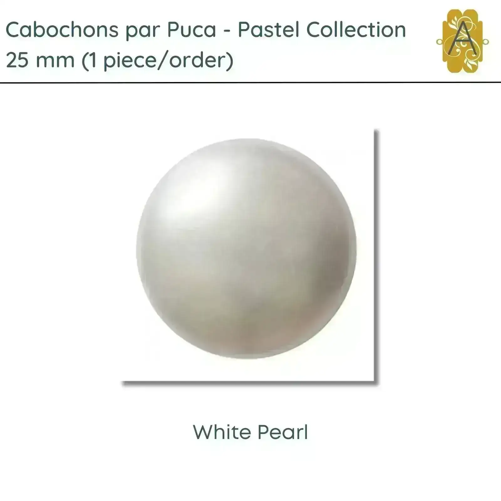 Cabochons par Puca, 25mm, Pearl Collection, 8 Colors - Image 2