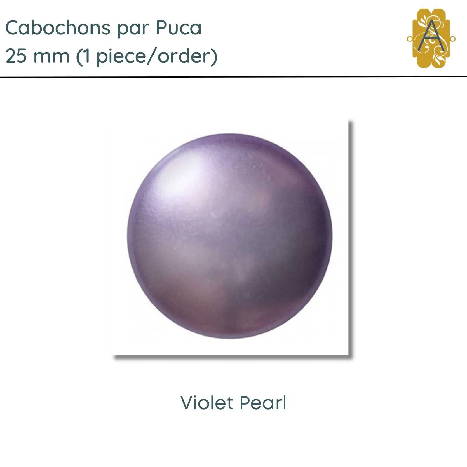 Cabochons par Puca, 25mm, Pearl Collection, 8 Colors - Image 6