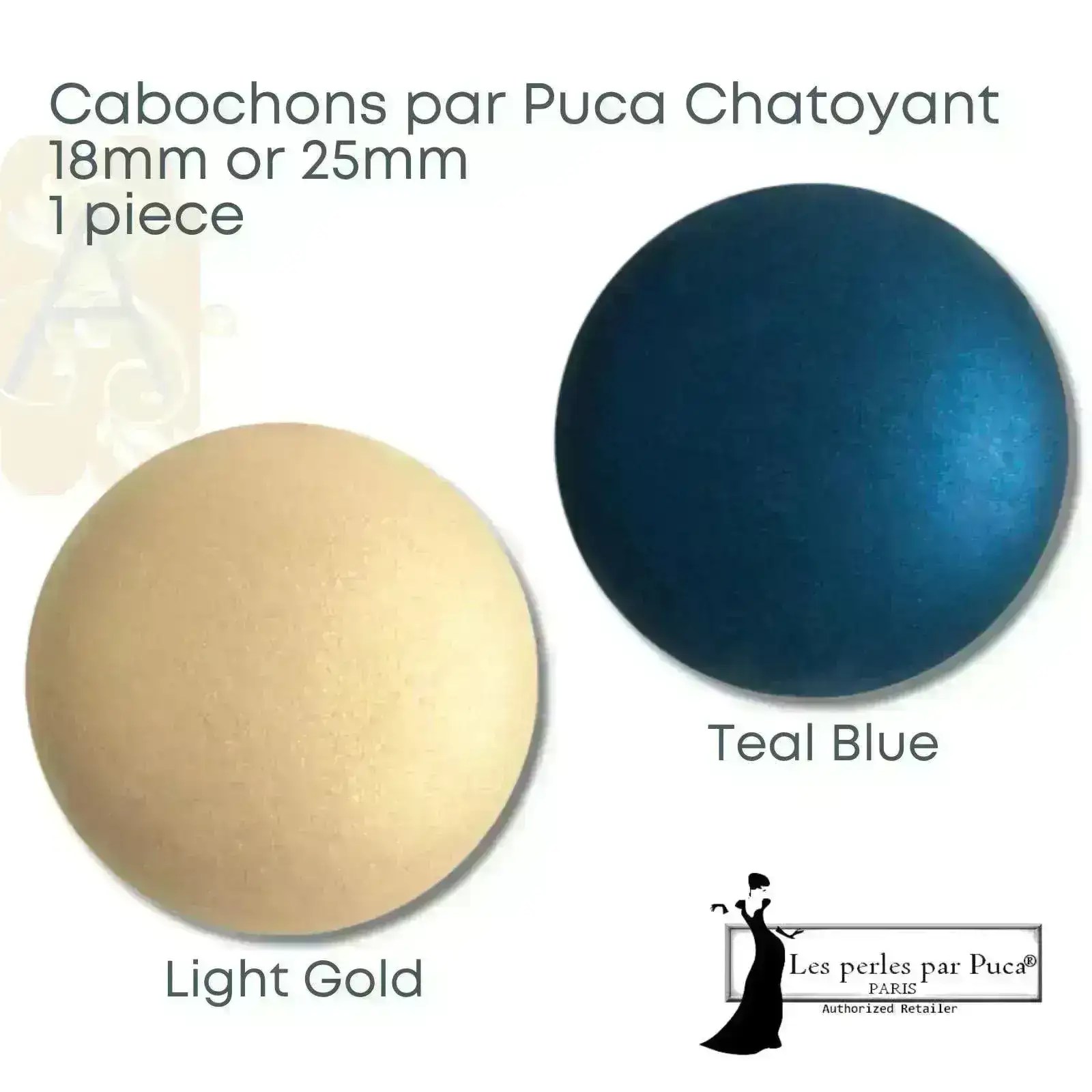 Cabochons par Puca, 18mm or 25mm, Chatoyant Collection - Image 4
