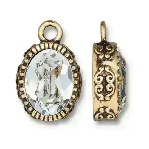 TierraCast Celestial Charm Pendant with Austrian Crystal in 3 Finishes - Image 2