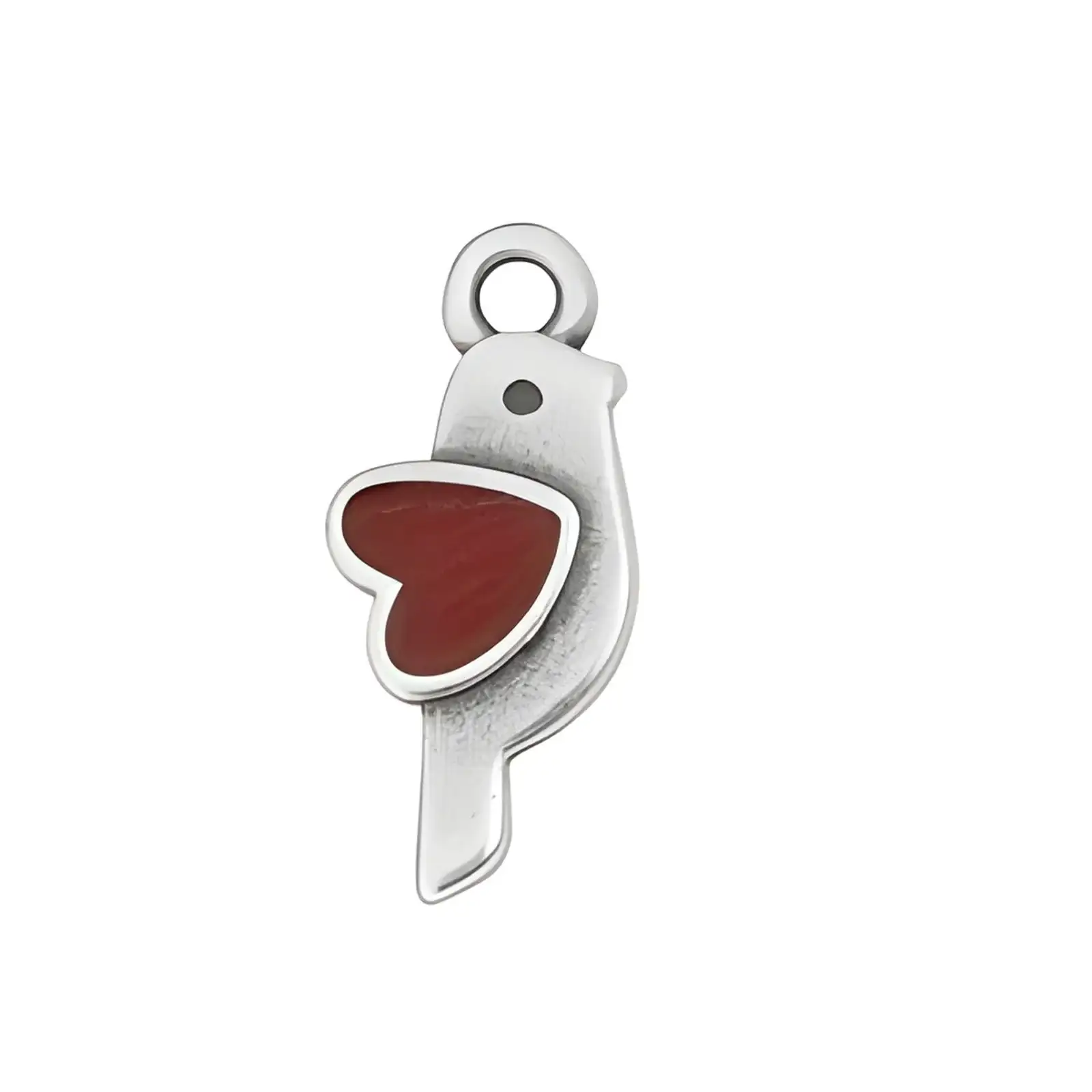Cherry Heart Bird Charm or Pendant - Image 2