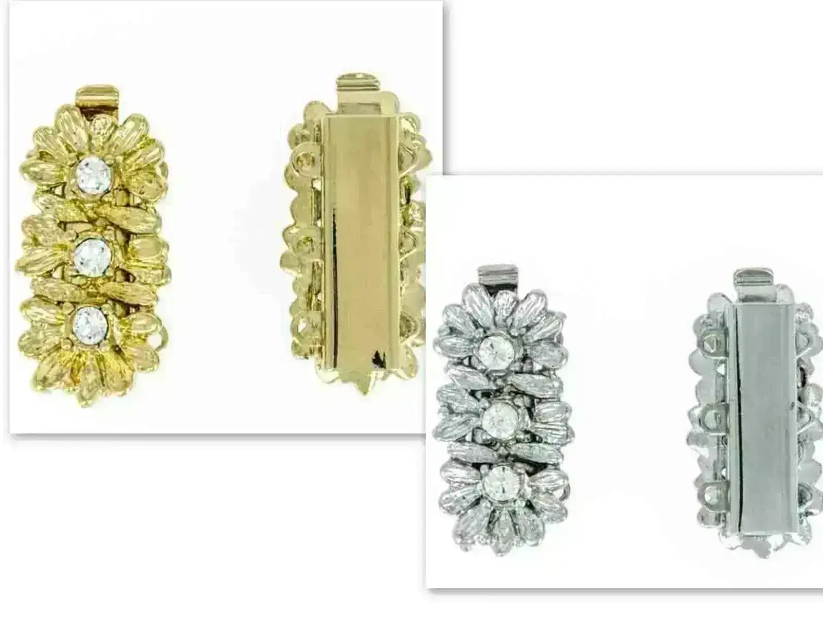 Claspgarten Crystal Eyes 3-Strand Clasp, 2 Finishes