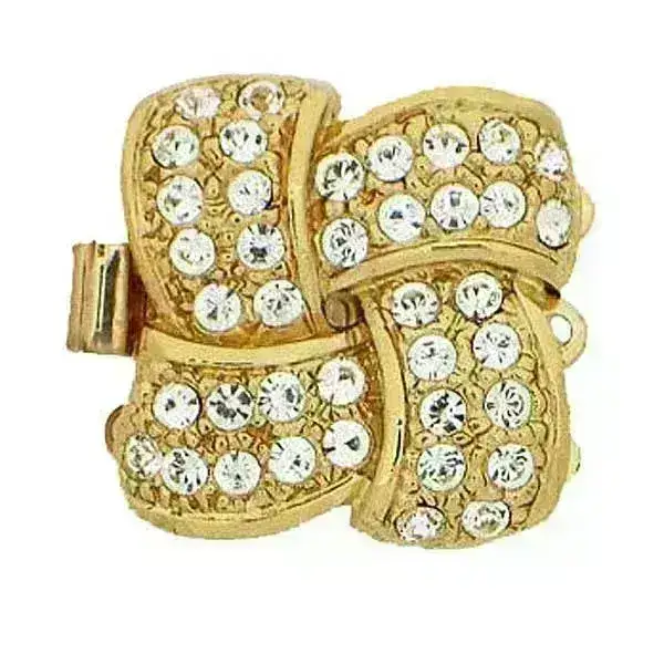 Claspgarten Lover's Knot, 3-Strand Box Clasp with Swarovski Crystals