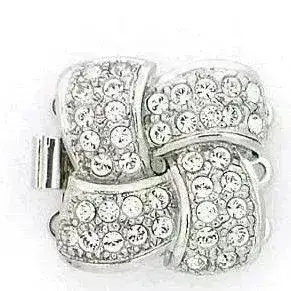 Claspgarten Lover's Knot, 3-Strand Box Clasp with Swarovski Crystals - Image 2