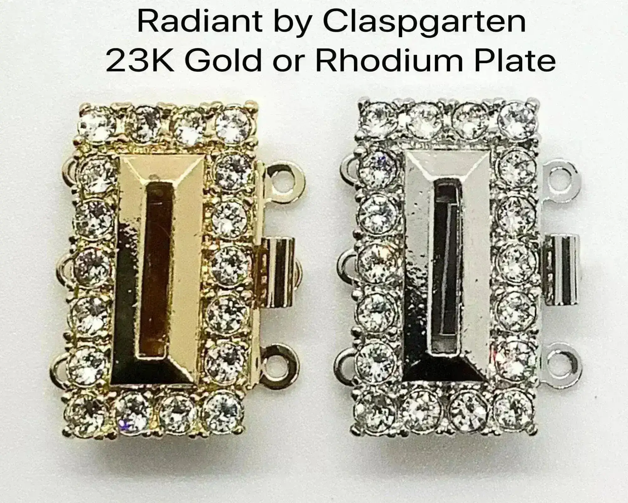 Claspgarten Radiant, 3-Strand Box Clasp, Swarovski Crystals