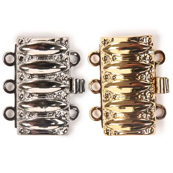 Claspgarten Elegant Stripes (Small), 3-Strand Box Clasp, 2 Finishes