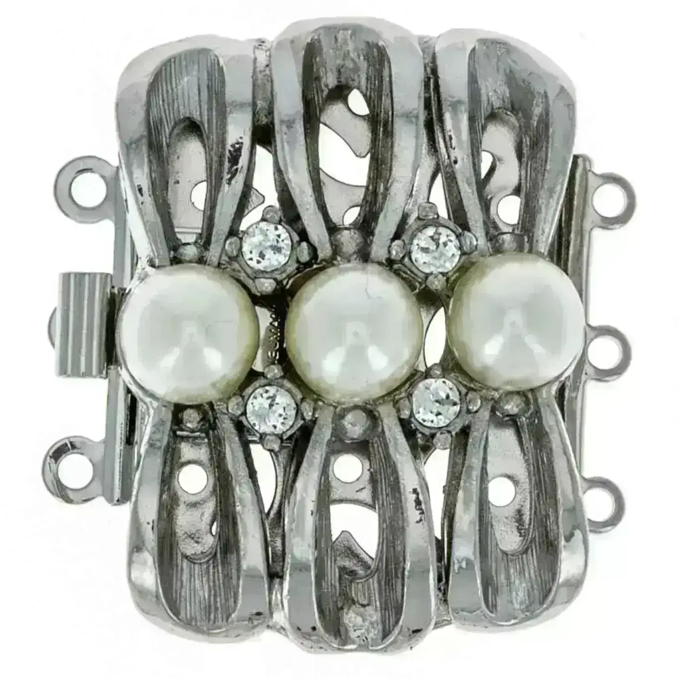 Claspgarten Trio, 3-Strand Box Clasp, Swarovski Crystals & Pearls - Image 2