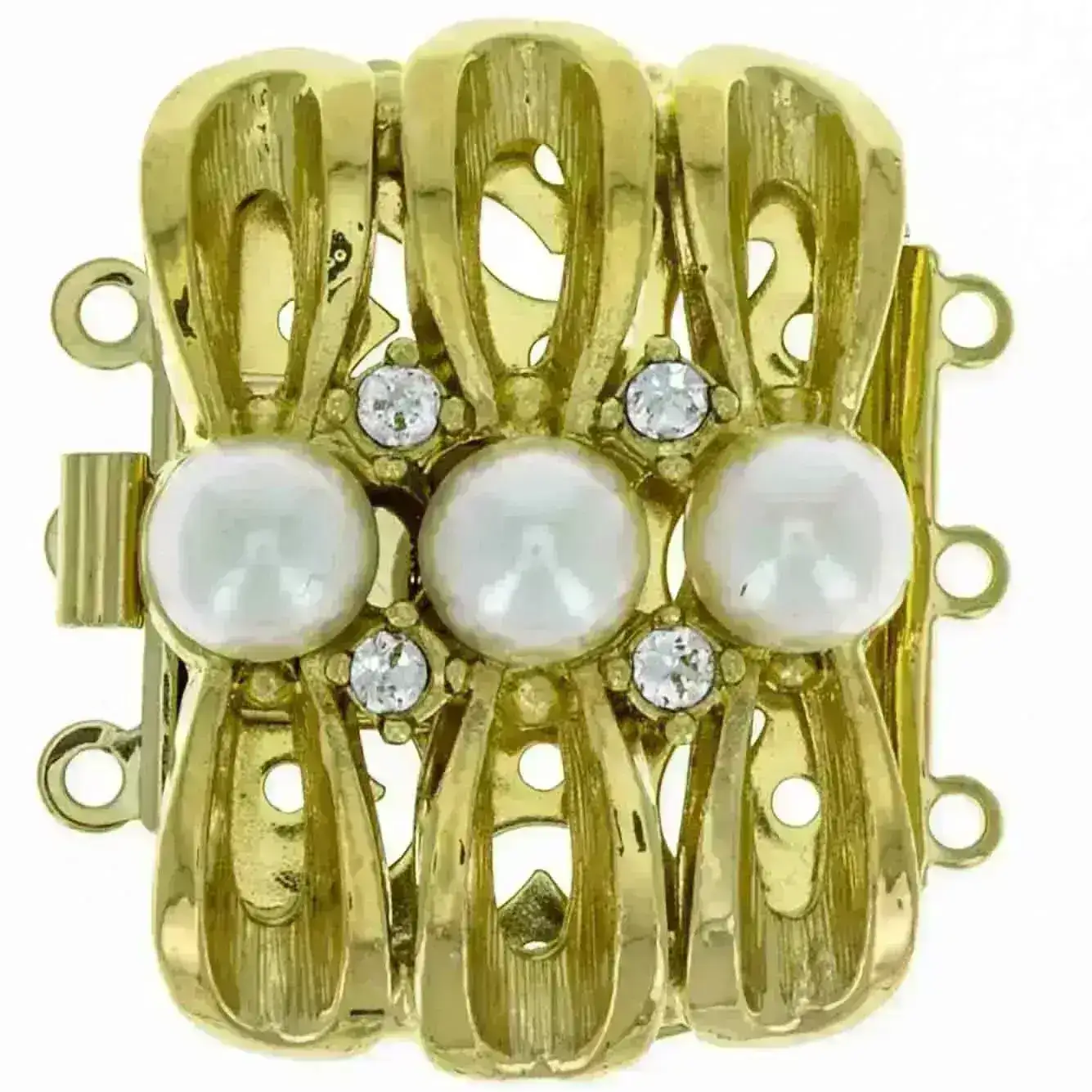 Claspgarten Trio, 3-Strand Box Clasp, Swarovski Crystals & Pearls - Image 3
