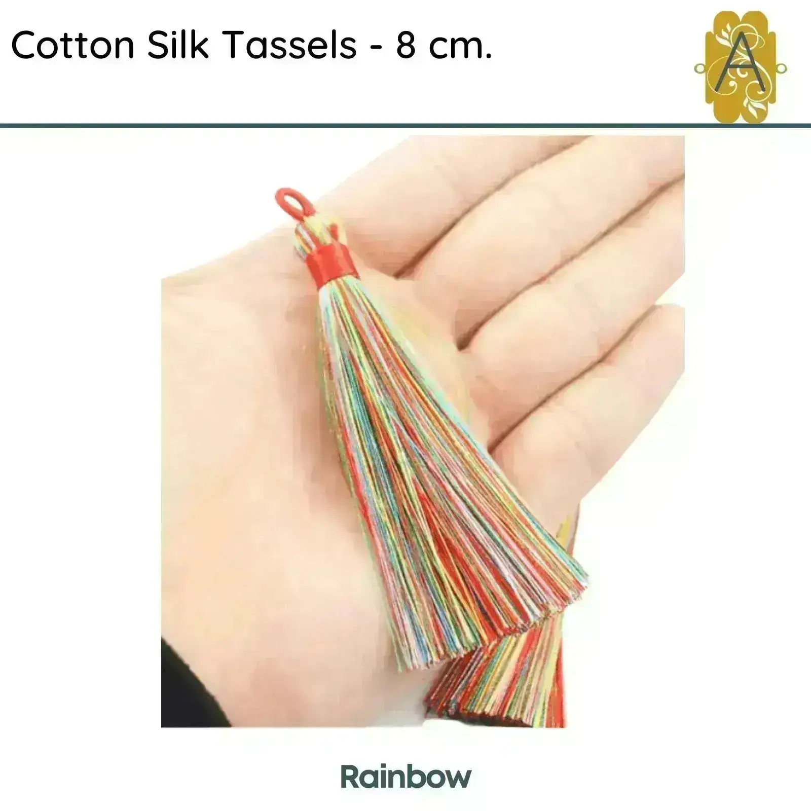 Cotton Silk Tassels - Golds 8 cm, 3 inches - 2 Pieces - Image 4